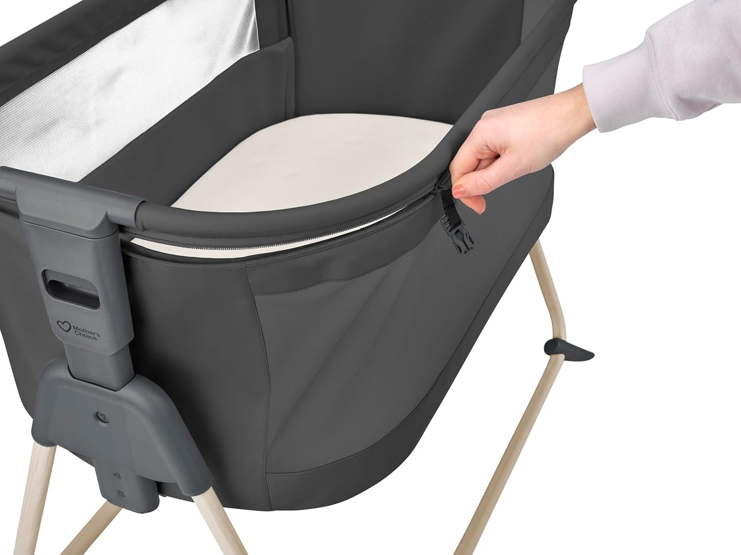 Mother’s Choice Acacia Bassinet, Bedside Sleeper, Co-Sleeper: Space-Saving, Stylish, and Eco-Friendly Bassinet for Newborns, Foldable for Storage, Birth to 6 month/9kgs