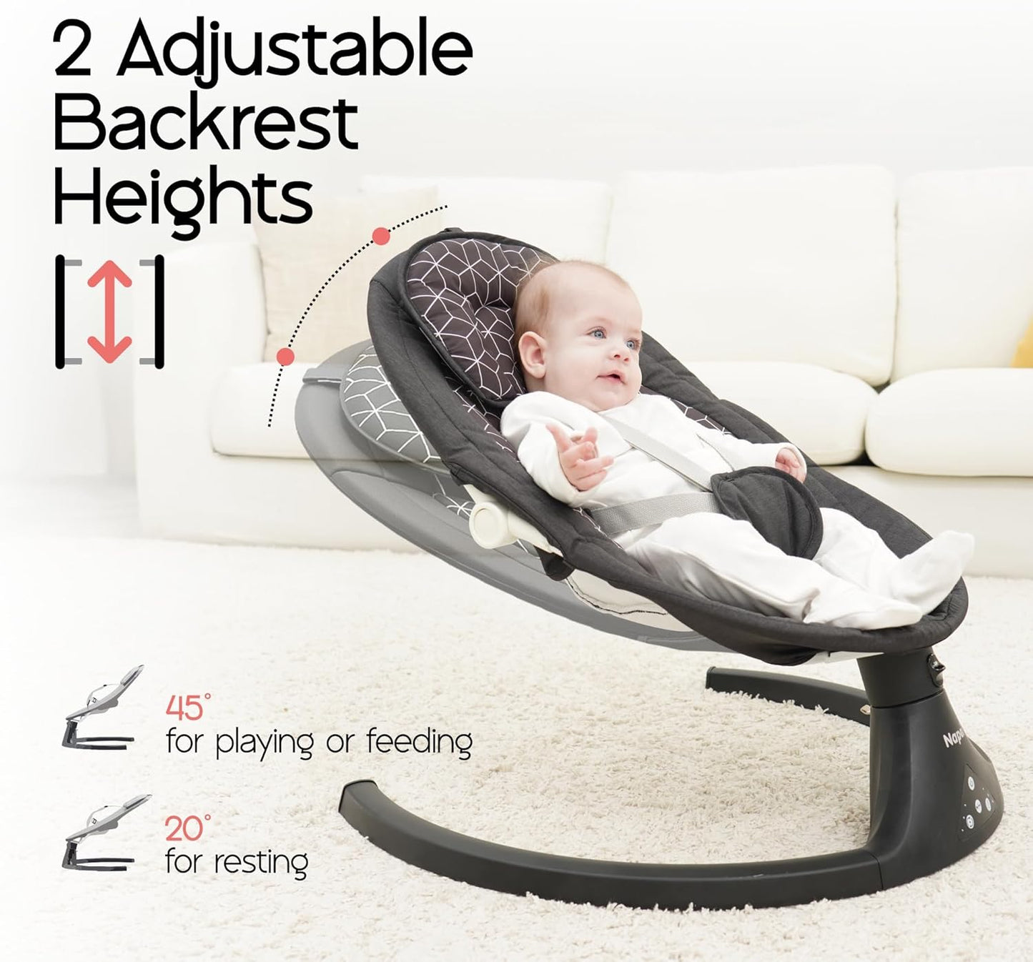Baby Swing for Infants to Toddler,Electric Baby Swing and Bouncer,Bluetooth Infant Swing