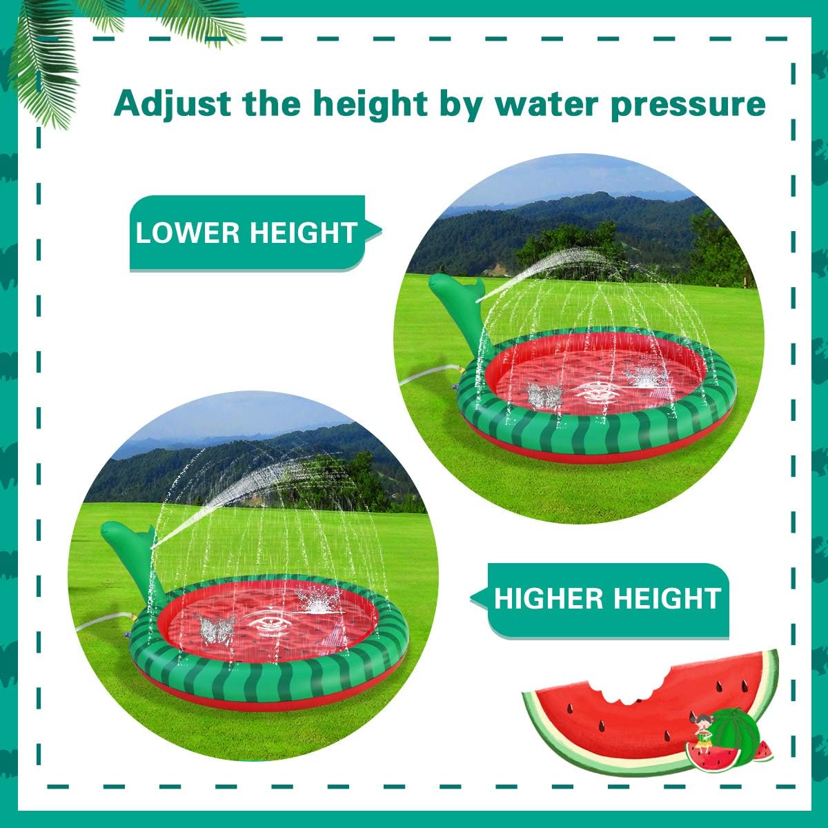 Apfity Splash Pad Sprinkler for Kids, 65" Splash Play Mat for 2 3 4 5 Years Old Boys Girls Summer Outdoor Game Water Toys