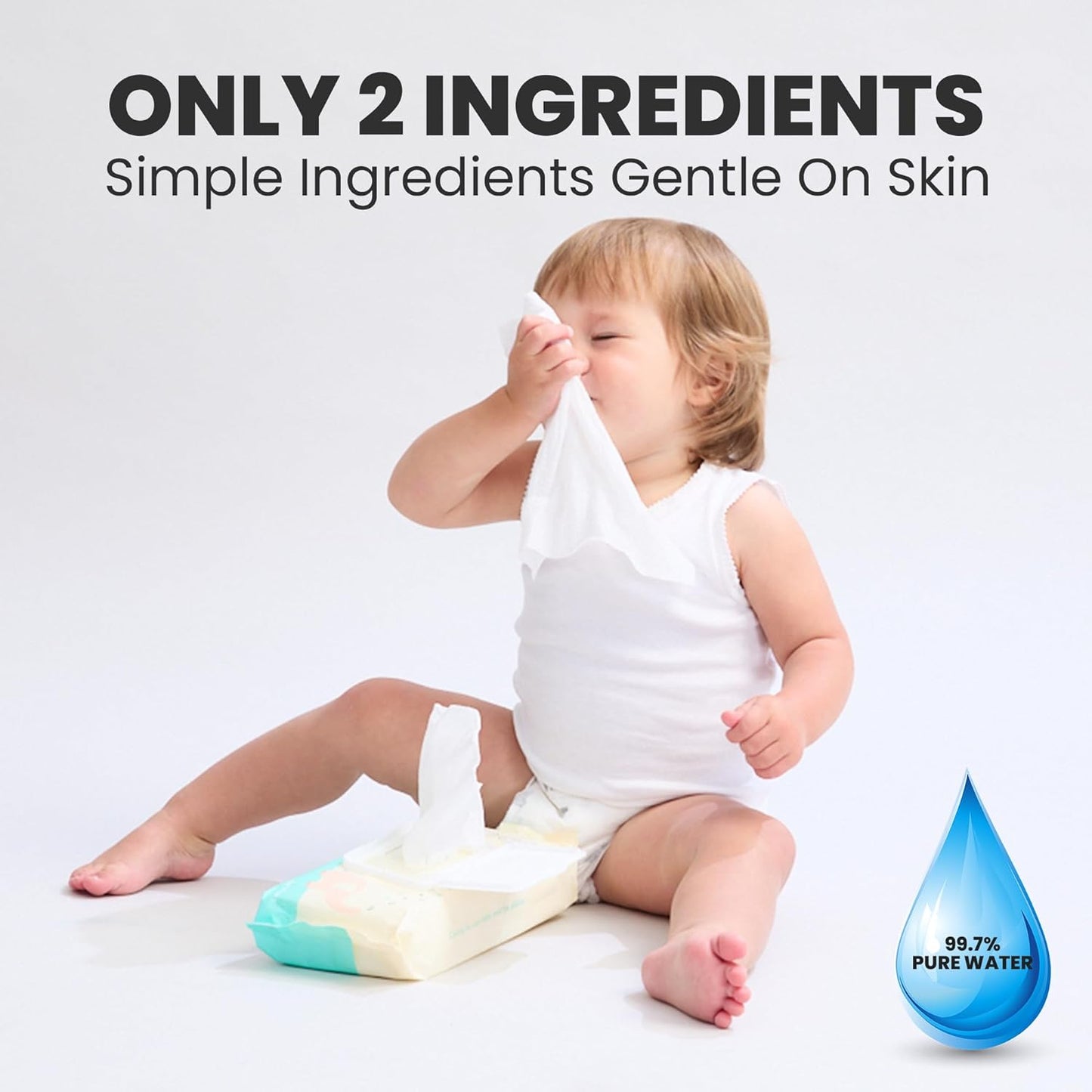 Marquise Baby Wet Wipes Biodegradable, 99.7% Water Based Wipes, 768 count (12 x 64 Pack), Frangrance Free and Hypoallergenic for Sensitive Skin and Newborns