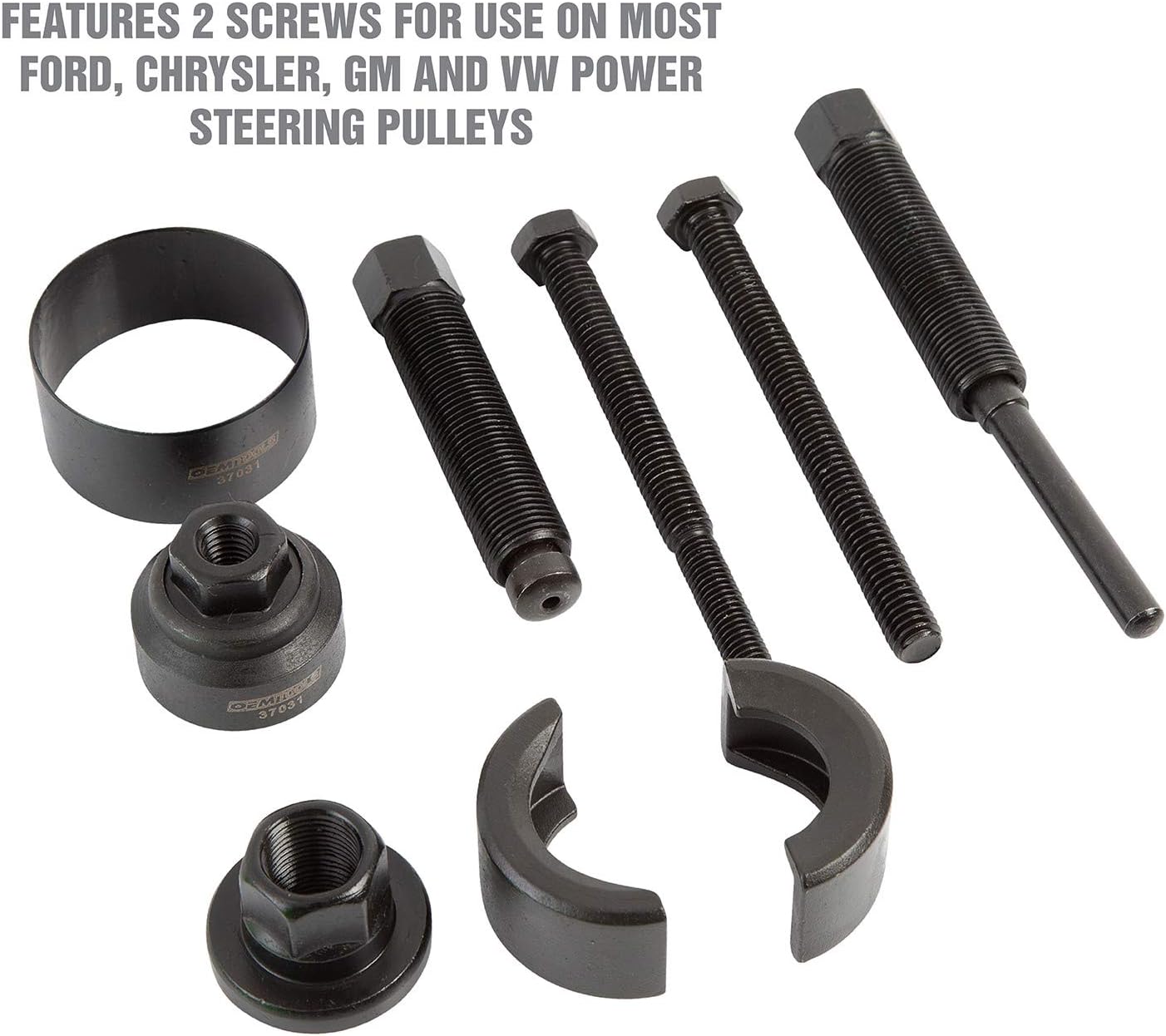 Puller and Installer Kit, Removes and Installs Power Steering Pump Pulleys on Most Domestic Vehicles, Ford, GM, VW , green