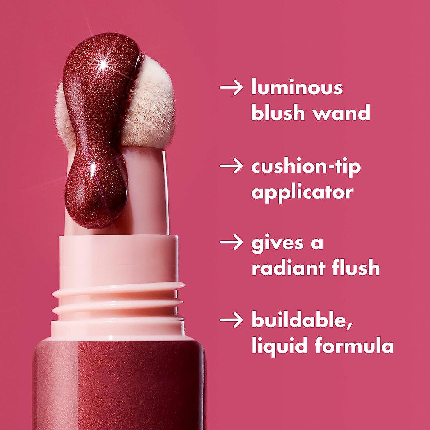 Halo Glow Blush Beauty Wand, Liquid Blush Wand For Radiant, Flushed Cheeks, Infused With Squalane, Vegan & Cruelty-free, Rosé You Slay