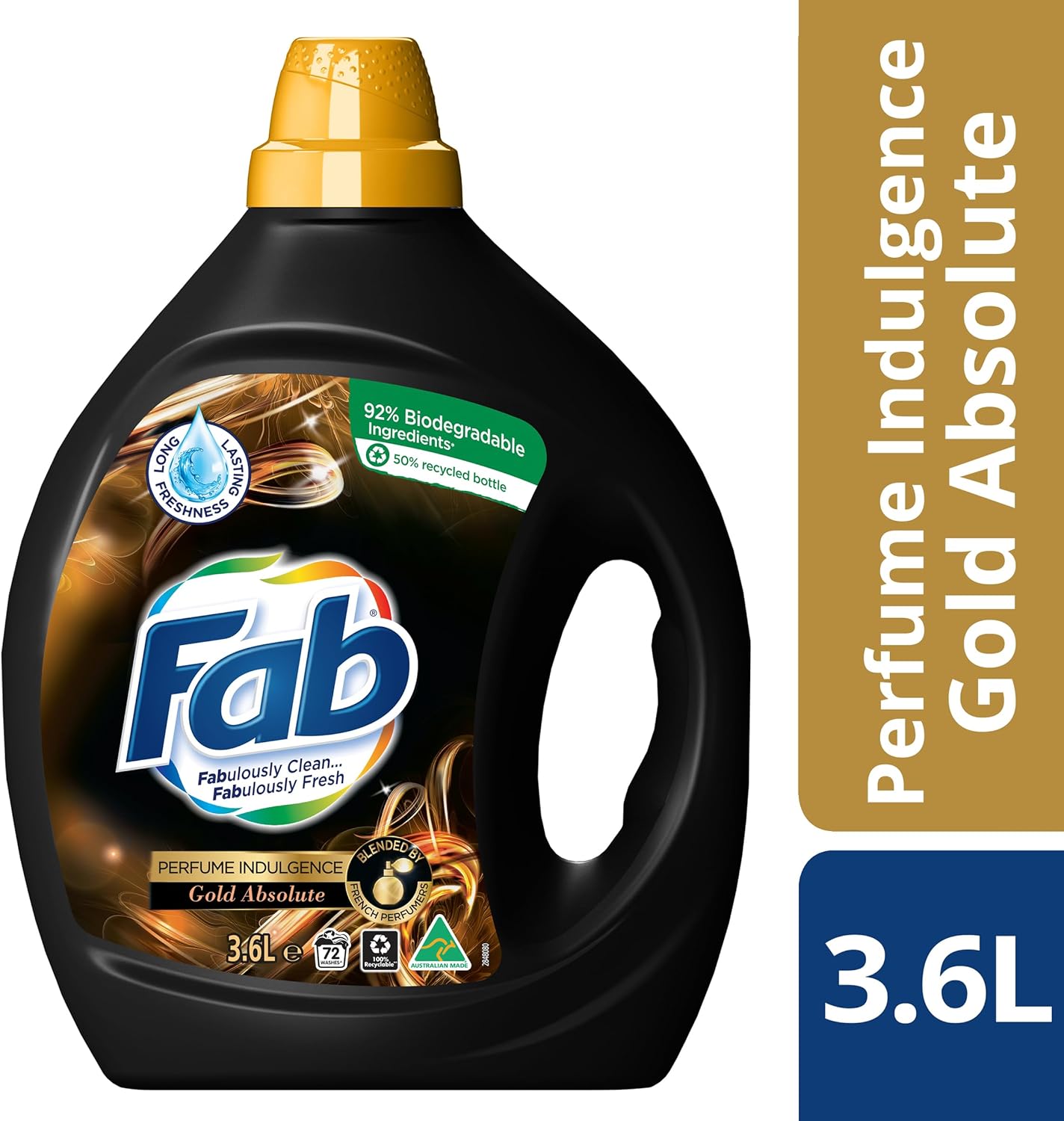 Fab Perfume Indulgence Gold Absolute Laundry Liquid Detergent, 3.6 liters