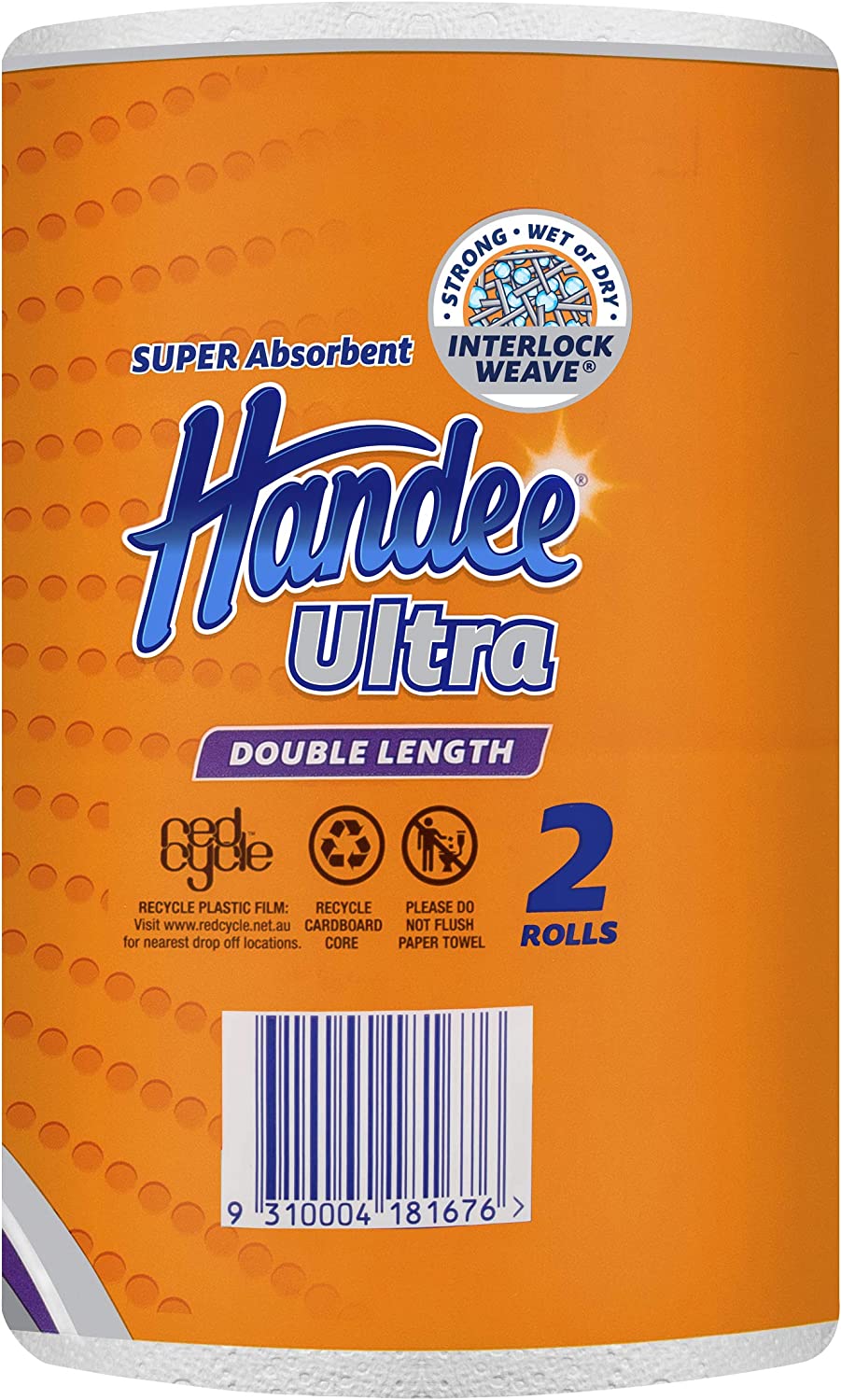 Handee Ultra Double Length Paper Towel (120 Sheets per roll), White 8 Rolls