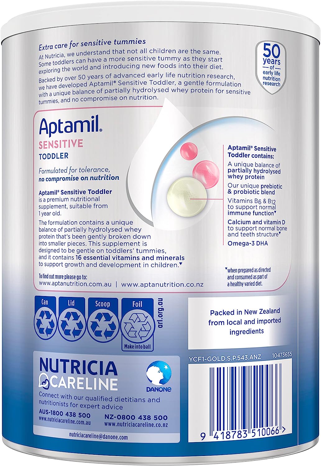 Aptamil Sensitive Toddler Nutritional Supplement From 12+ Months 900g