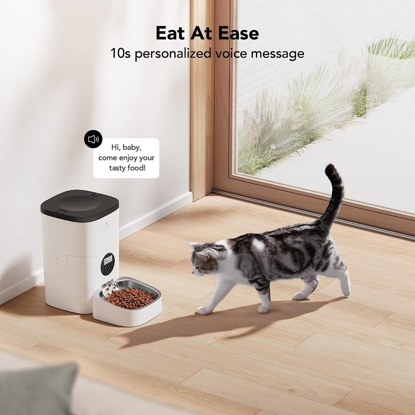PETLIBRO Automatic Cat Food Dispenser, Automatic Cat Feeder with Customize Feeding Schedule, Auto Cat Feeder with Interactive Voice Recorder, Timed Pet Feeder for Cat & Dog 1-4 Meals Dry Food 4L