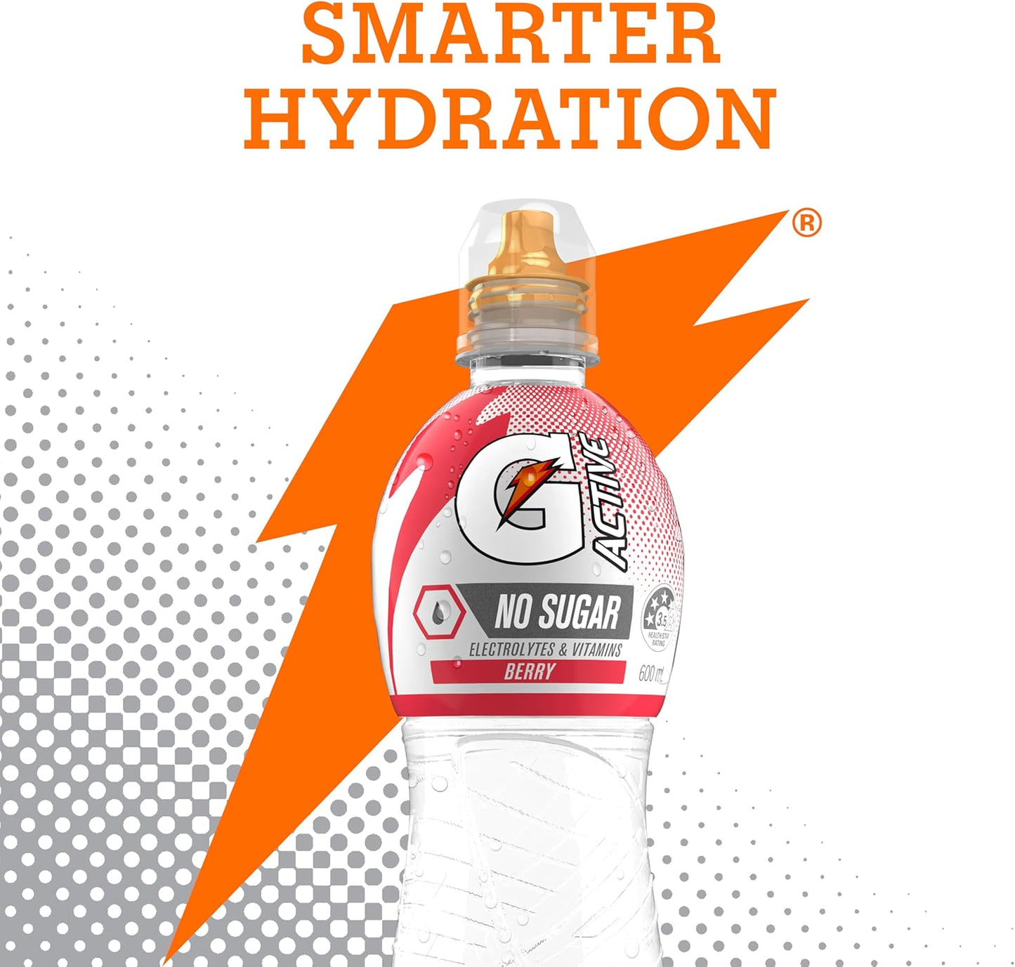 Gatorade G-Active Berry Flavoured Electrolyte Water, 12 x 600ml