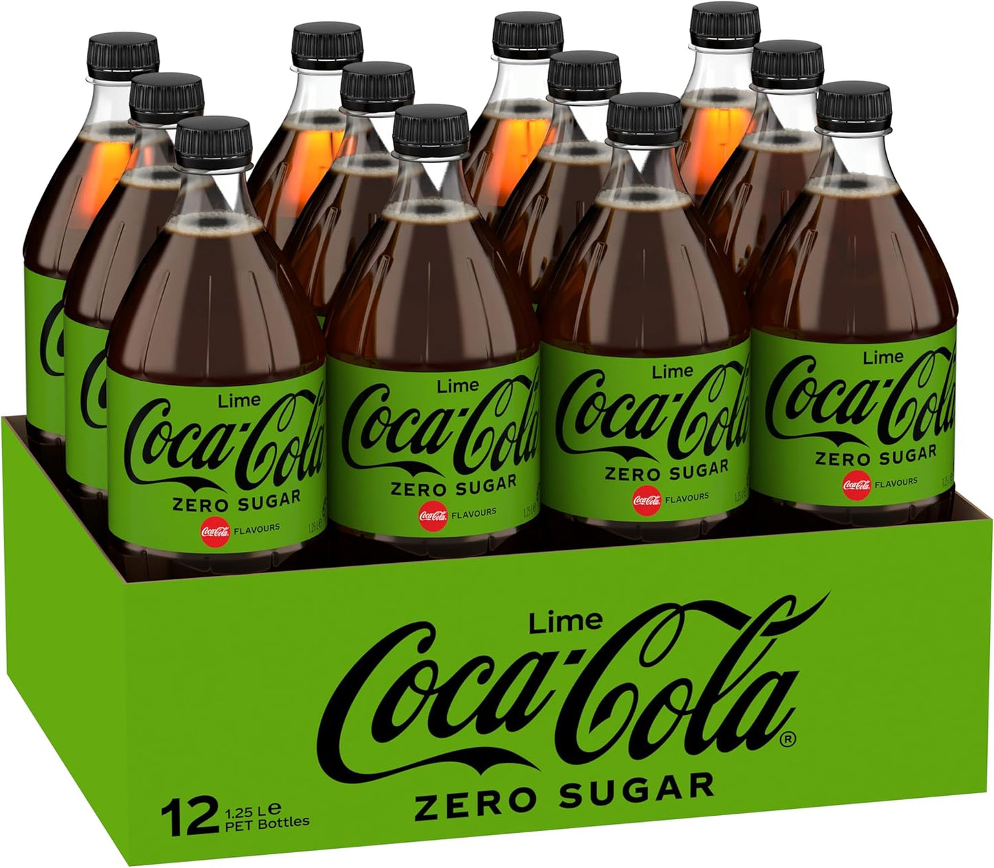 Coca-Cola Lime Coke Zero Sugar Soft Drink 12 x 1.25 Liter