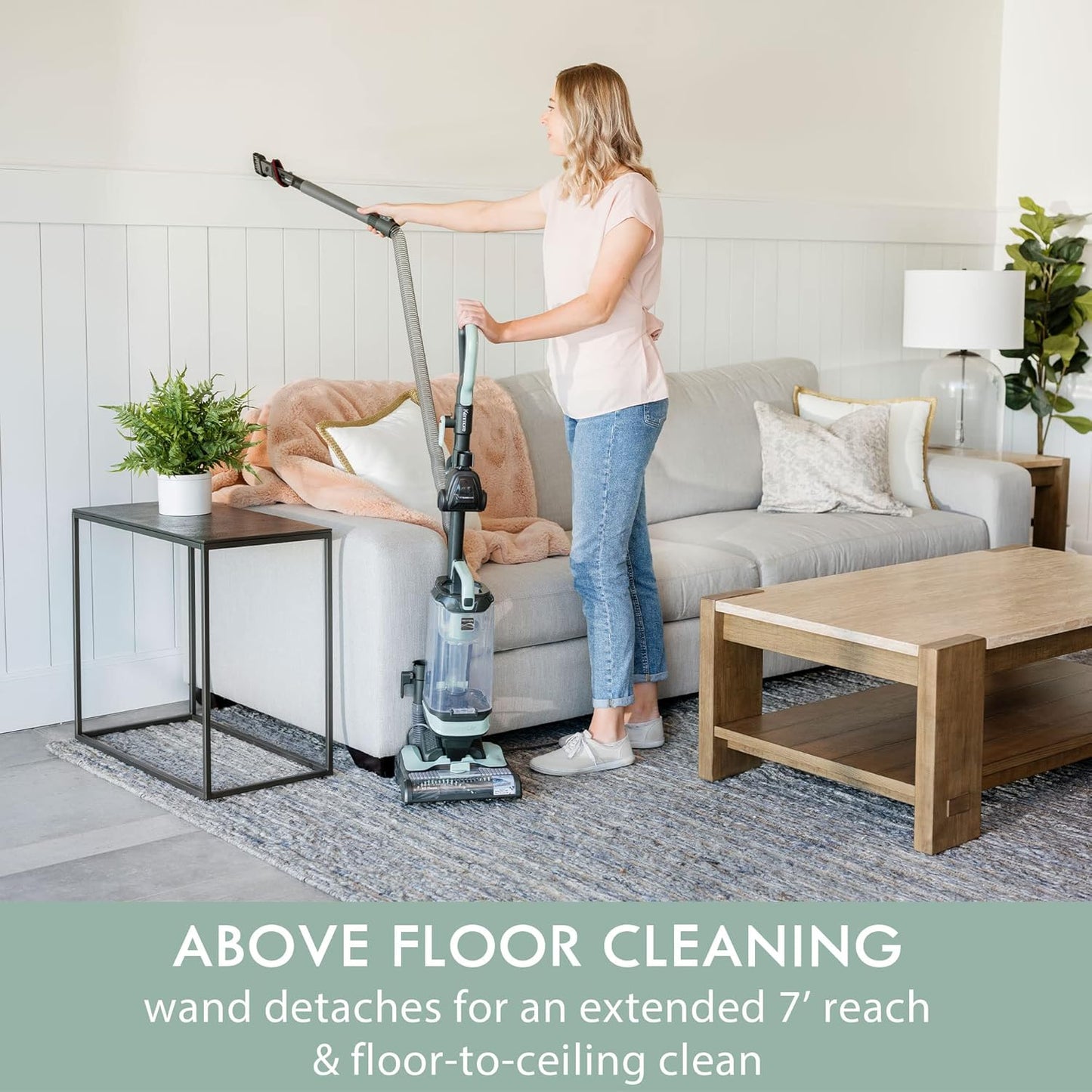 Kenmore DU1275 Bagless Upright Vacuum Lightweight Carpet Cleaner with 4 Height Adjustment, Hair Eliminator brushroll, Pet HandiMate & 2 Cleaning Tools, Light Green