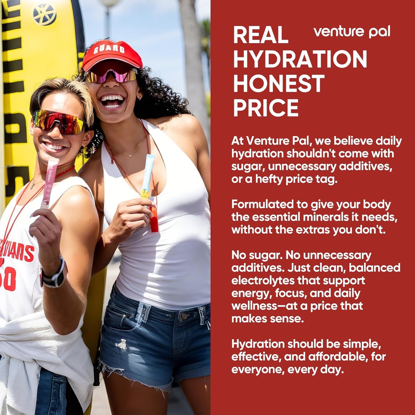 Venture Pal Sugar Free Electrolyte Powder Packets - Liquid Daily IV Drink Mix for Rapid Hydration & Party Recovery