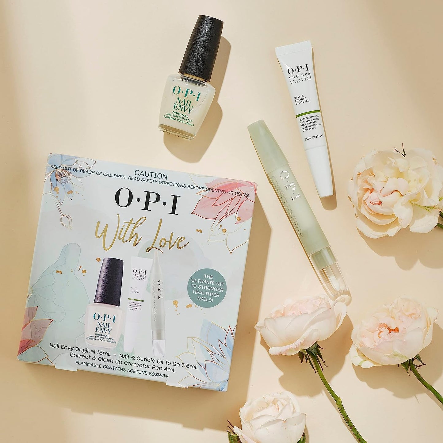 OPI Treatment Gift Set (Nail Envy Original, Nail & Cuticle Oil To-Go, Correct & Clean Up Corrector Pen)