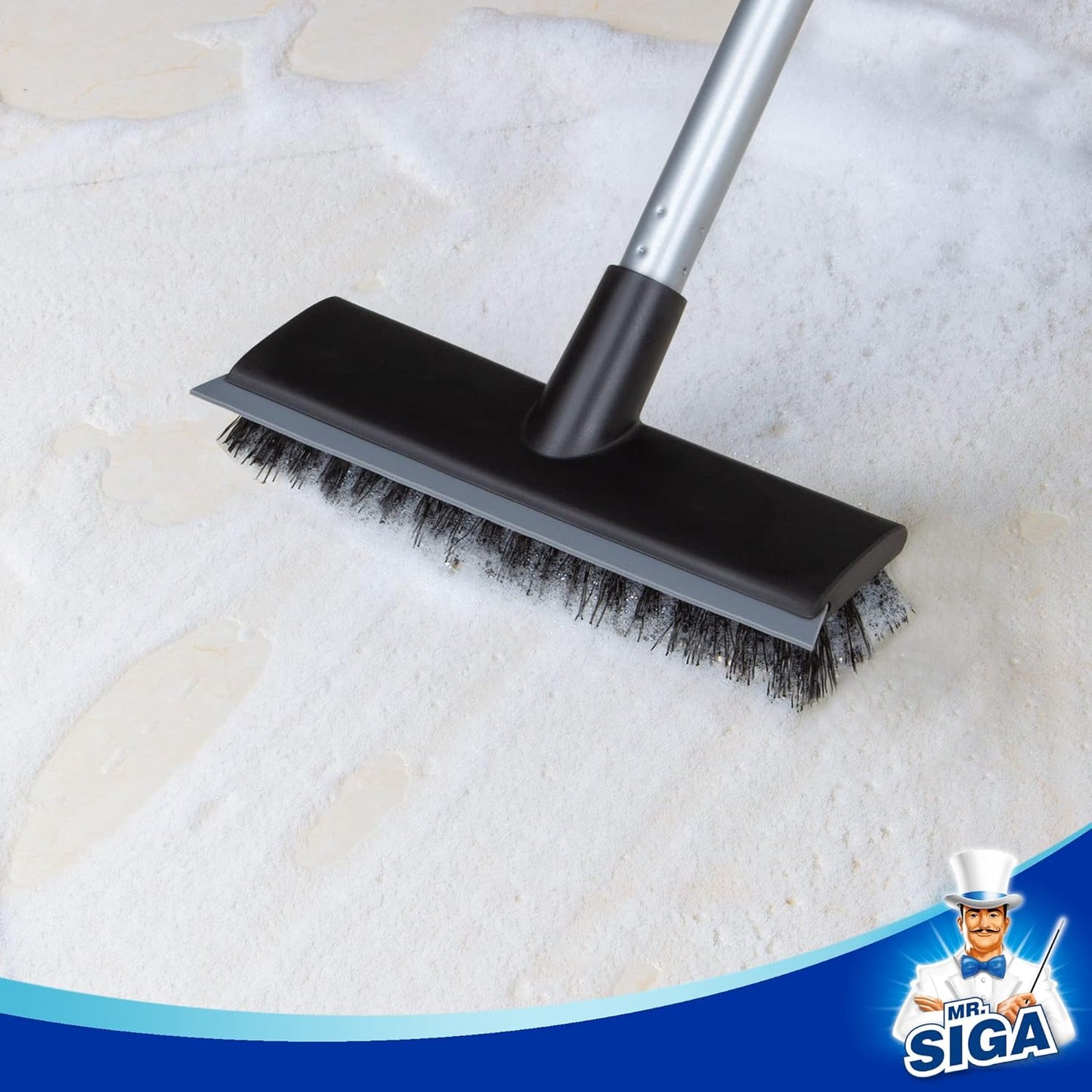 MR.SIGA Floor Scrub Brush with Long Handle, 2 in 1