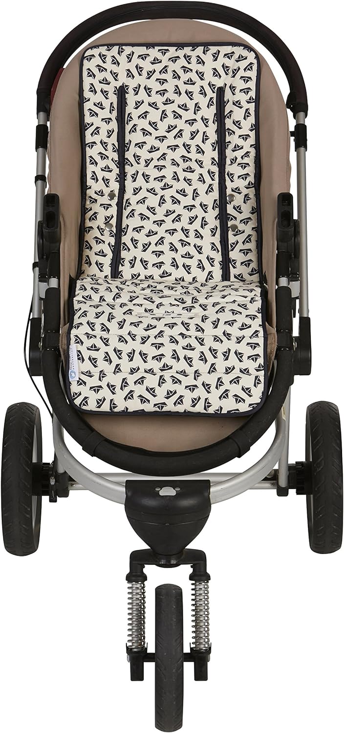 Keep Me Cosy™ Universal Pram Liner, Reversible, Origami Navy Boat Design
