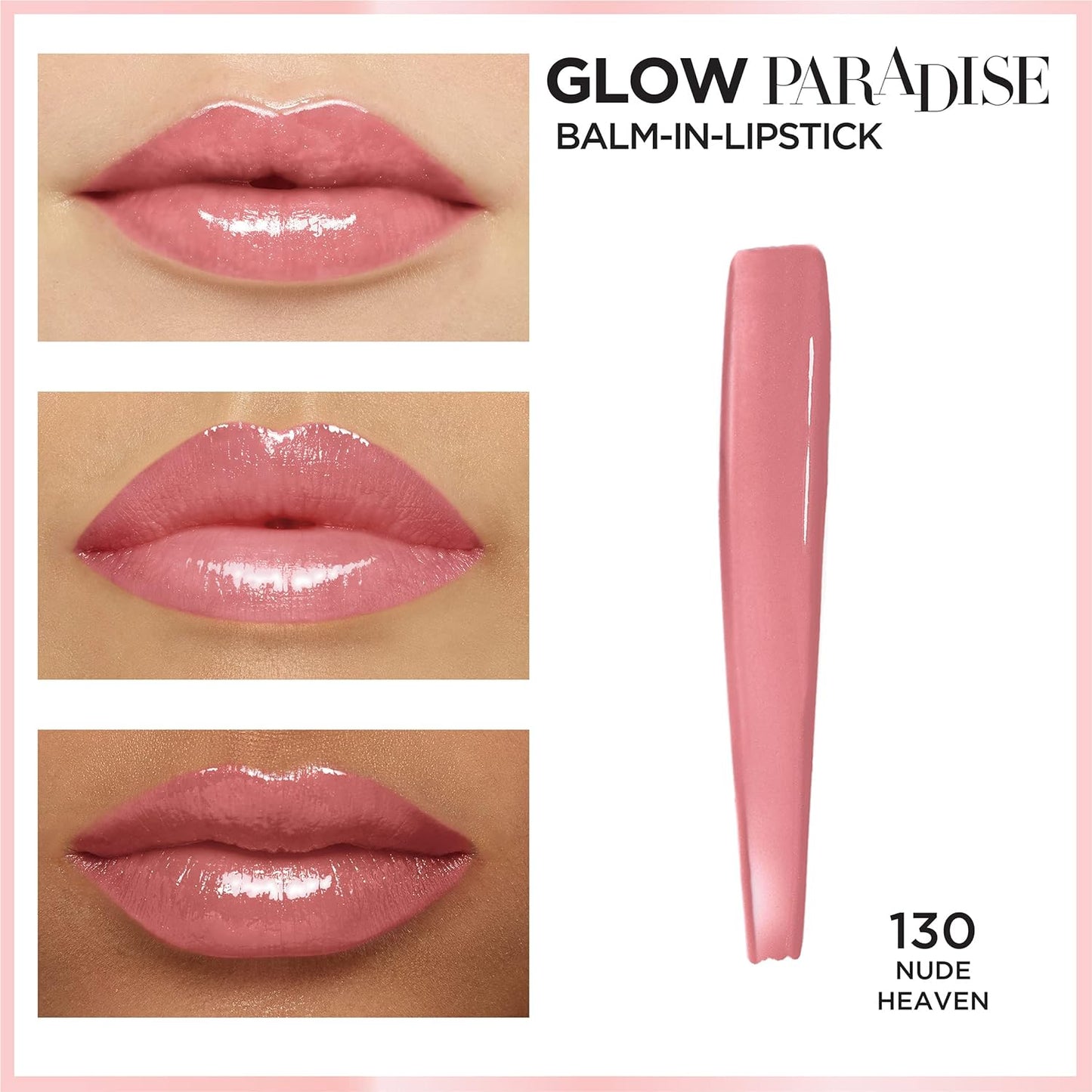 PerricoL’Oréal Paris Glow Paradise Hydrating Balm-in-Lipstick with Pomegranate Extract, Nude Heavenne MD No Makeup Lipstick Broad Spectrum
