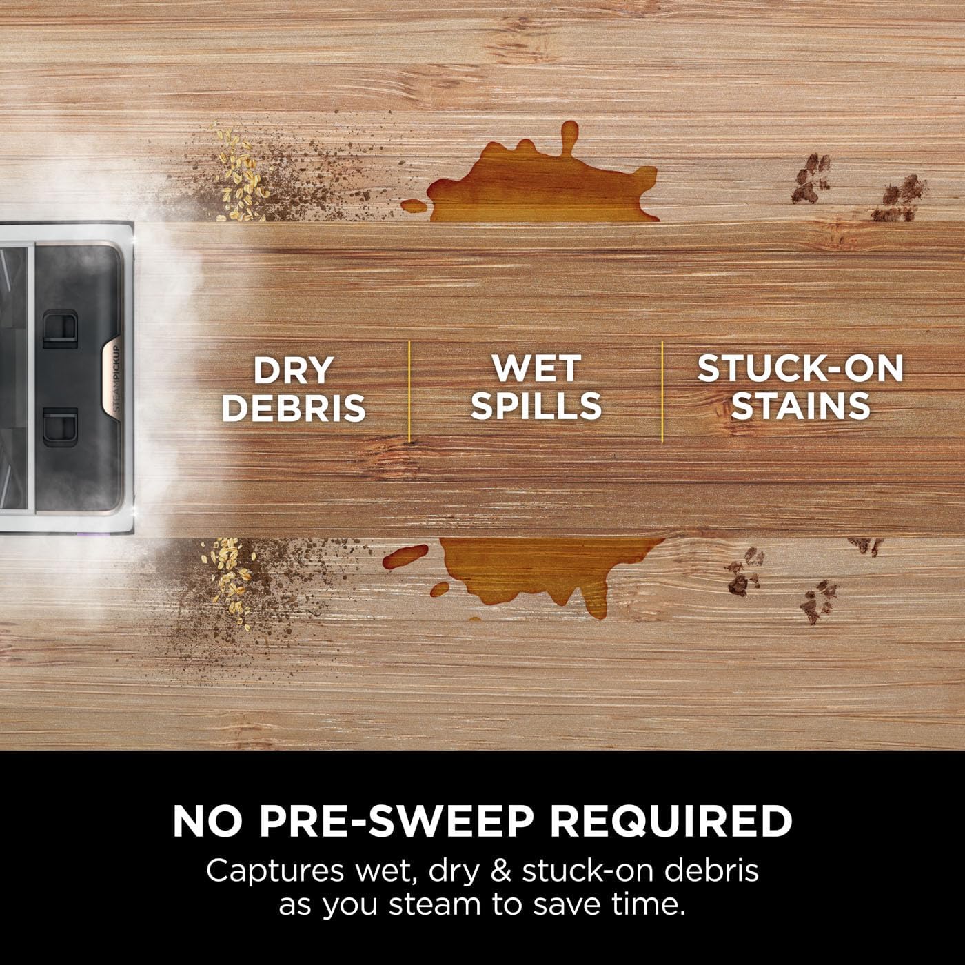 Shark SteamPickUp 3-in-1 Steam Mop for Hard Floors, Chemical-Free Cleaning, Cleans & Separates Wet & Dry Debris, 420ml Capacity, Inc. Extra Brush-roll, Storage Dock & Brush-Roll Holder, White SD200UK