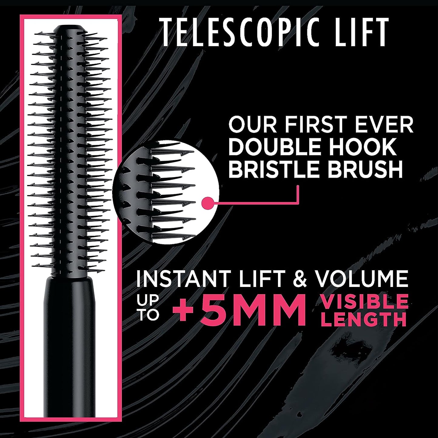 L’Oréal Paris Telescopic Lift Washable Mascara, Lengthening and Volumizing Eye Makeup, Lash Lift with Up to 36HR Wear, Black Brown, 0.33 Fl Oz