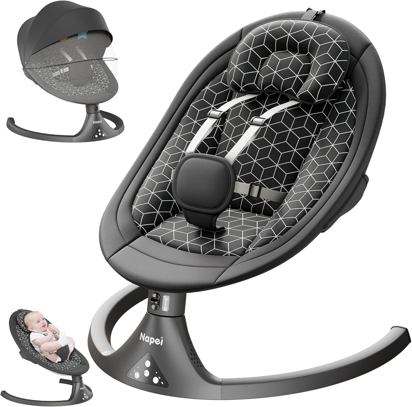 Baby Swing for Infants to Toddler,Electric Baby Swing and Bouncer,Bluetooth Infant Swing