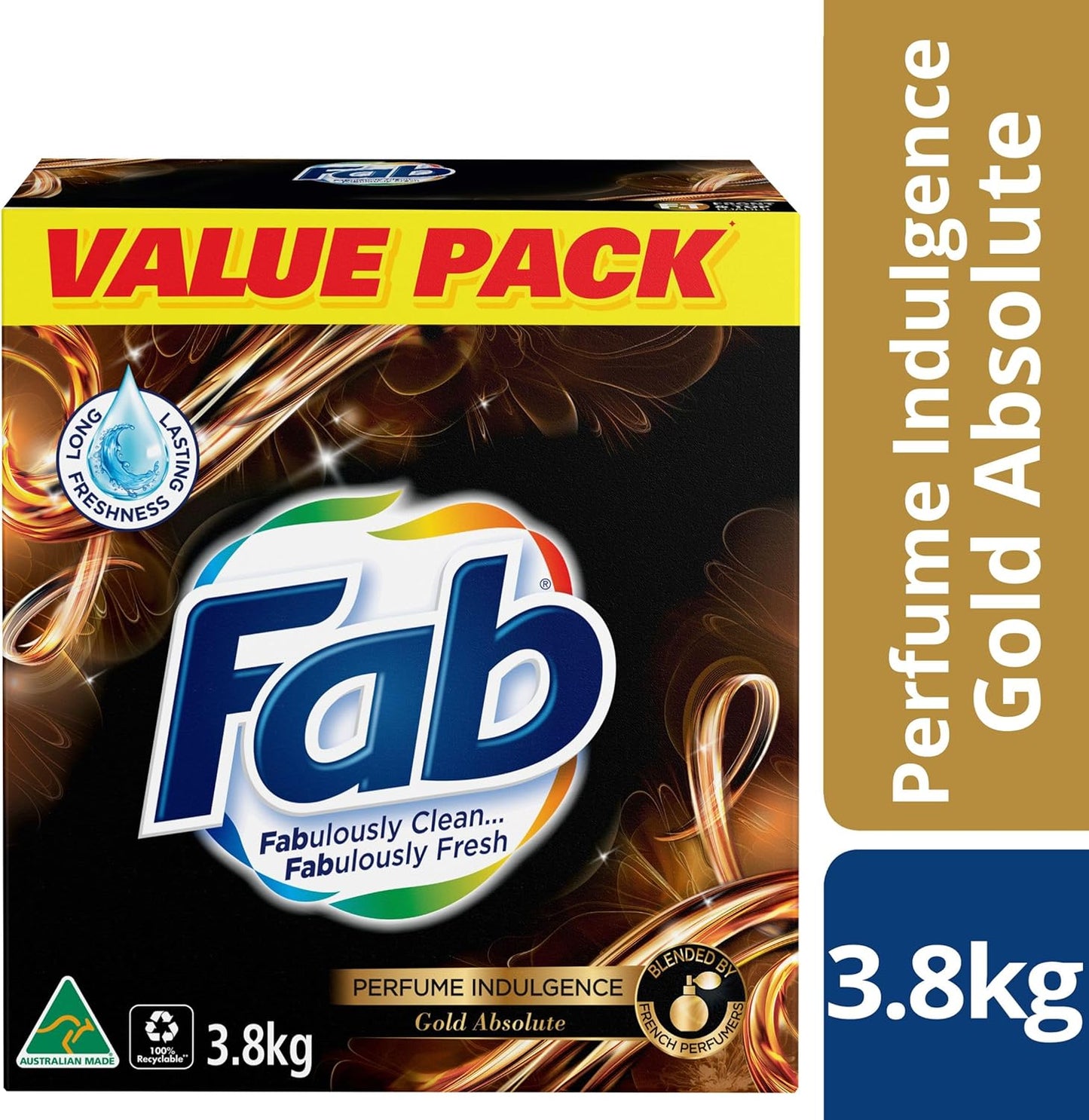 Fab Perfume Indulgence Gold Absolute Laundry Powder Detergent, 3.8 Kilograms