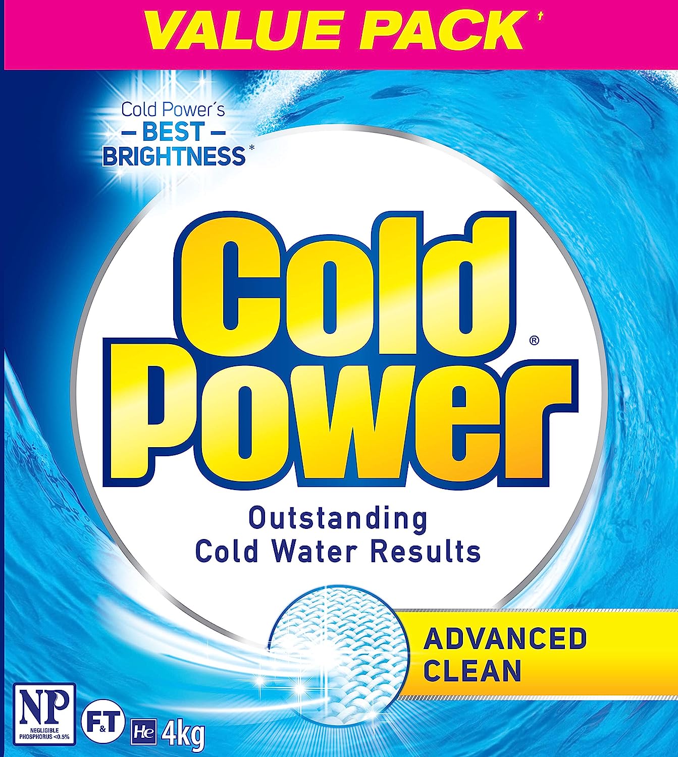 Cold Power Advanced Clean, Powder Laundry Detergent, 4kg