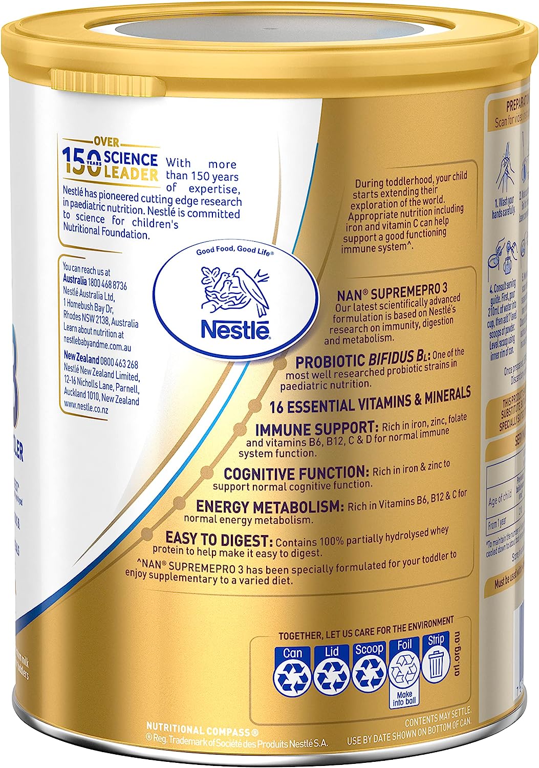 Nestlé NAN SUPREMEpro 3, Premium Toddler 1+ Years Milk Drink Powder – 800g