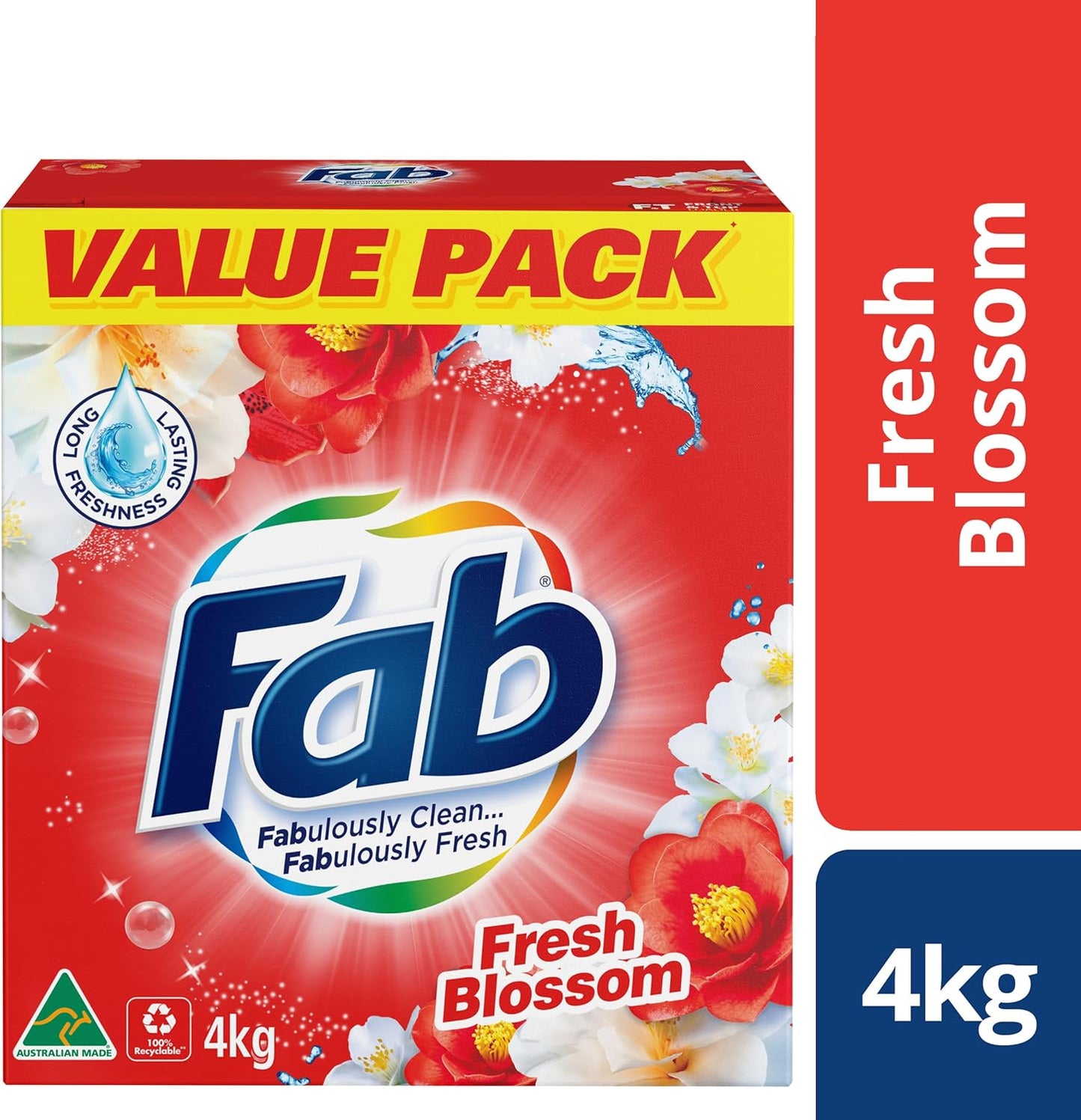 Roll over image to zoom in Fab Fresh Blossoms, Laundry Detergent Washing Powder, 4 Kilograms