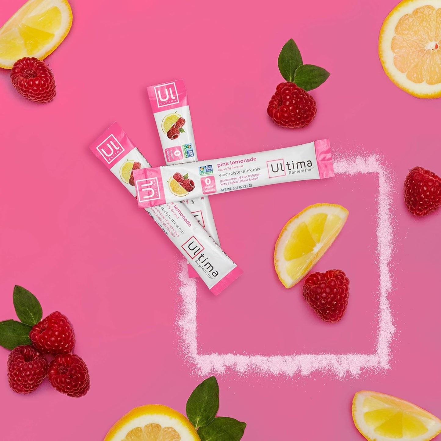 Ultima Replenisher Electrolyte Hydration Drink Mix, Pink Lemonade, 20 Serving Stickpack Box - Sugar Free, 0 Calories, 0 Carbs - Gluten-Free, Keto, Non-GMO, Vegan