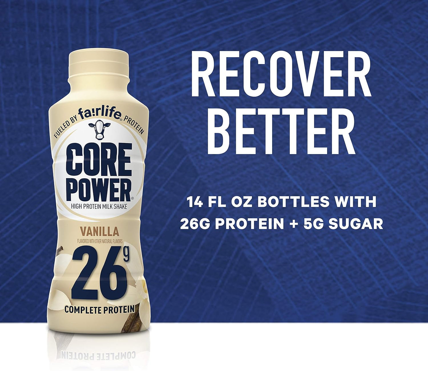 Core Power Fairlife 26g Protein Milk Shakes, Ready To Drink for Workout Recovery Liquid, Vanilla, 14 Fl Oz Bottle, kosher (Pack of 12)