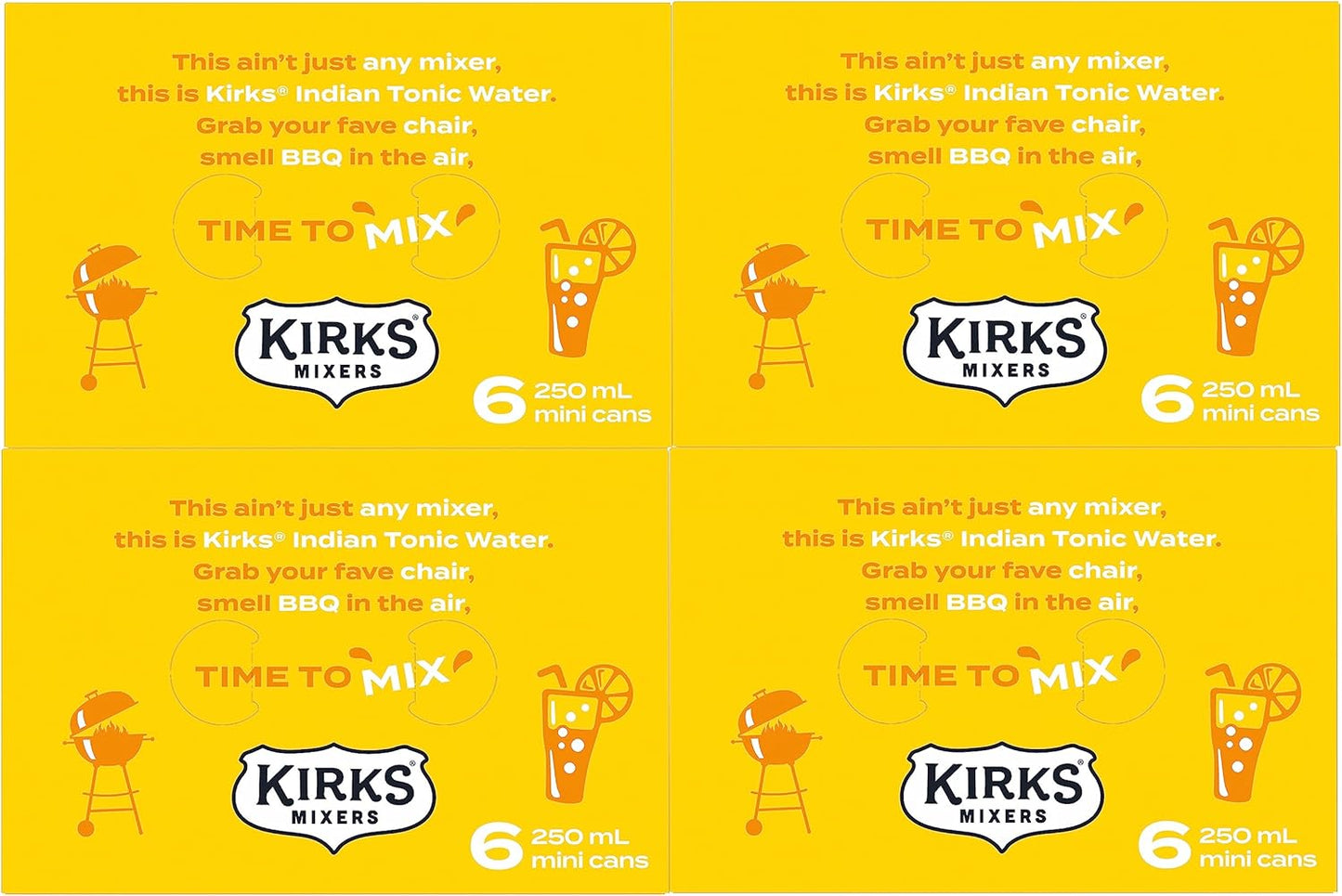 Kirks Mixers Indian Tonic Water Mini Can Multipack 24 x 250 mL