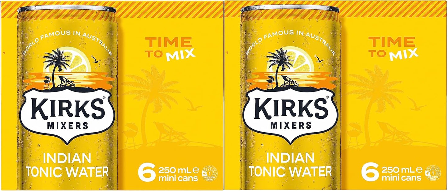 Kirks Mixers Indian Tonic Water Mini Can Multipack 24 x 250 mL