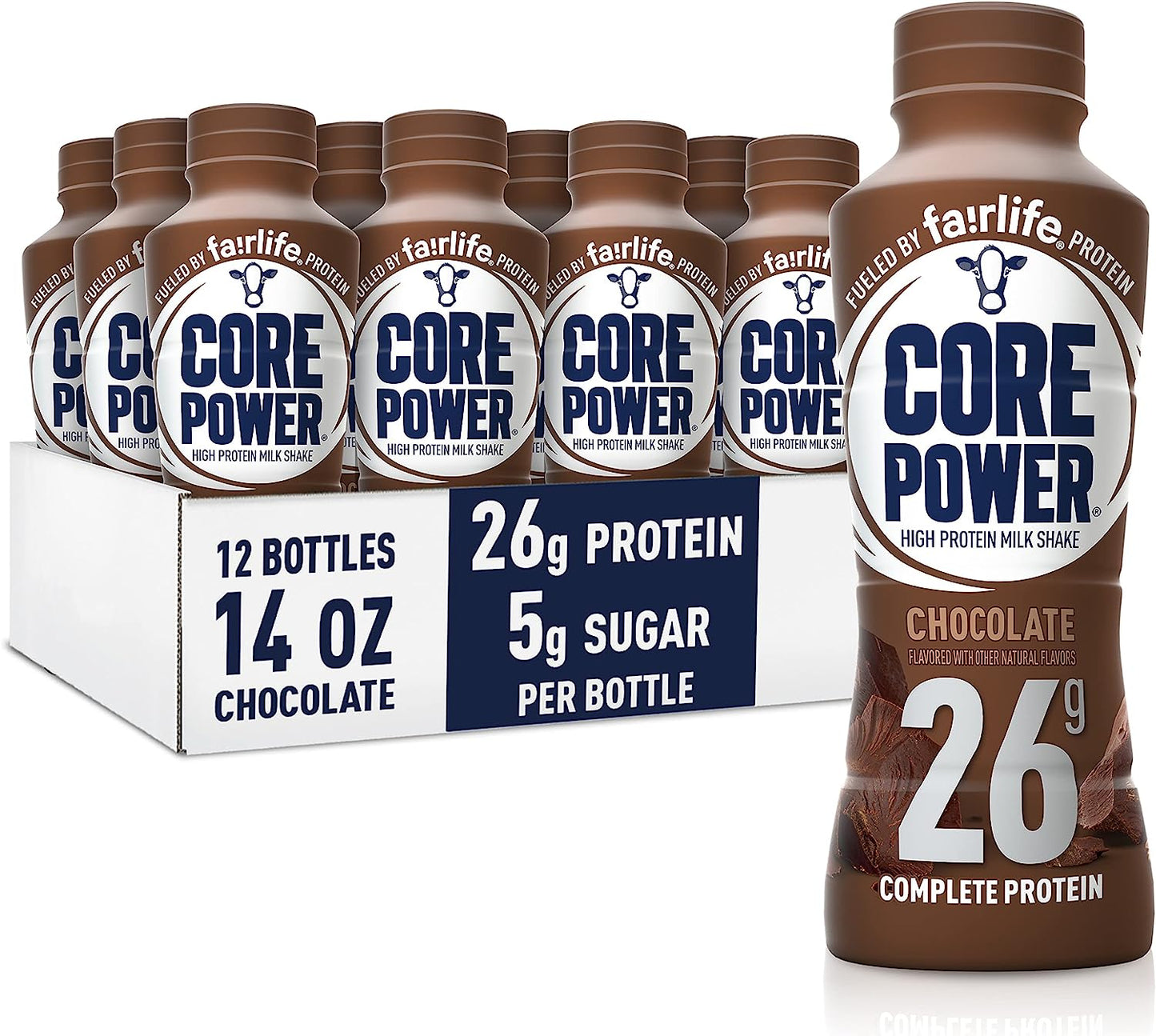 Fairlife Core Power 26g Protein Milk Shakes, Ready To Drink for Workout Recovery, Chocolate (Pack of 12)
