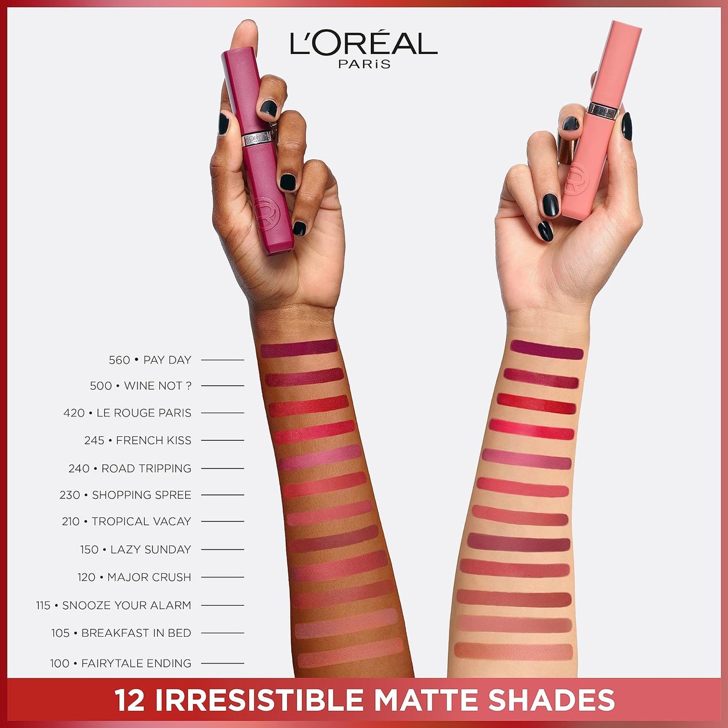 L’Oréal Paris Infallible Matte Resistance Liquid Lipstick, up to 16 Hour Wear, Tropical Vacay 210, 0.17 Fl Oz