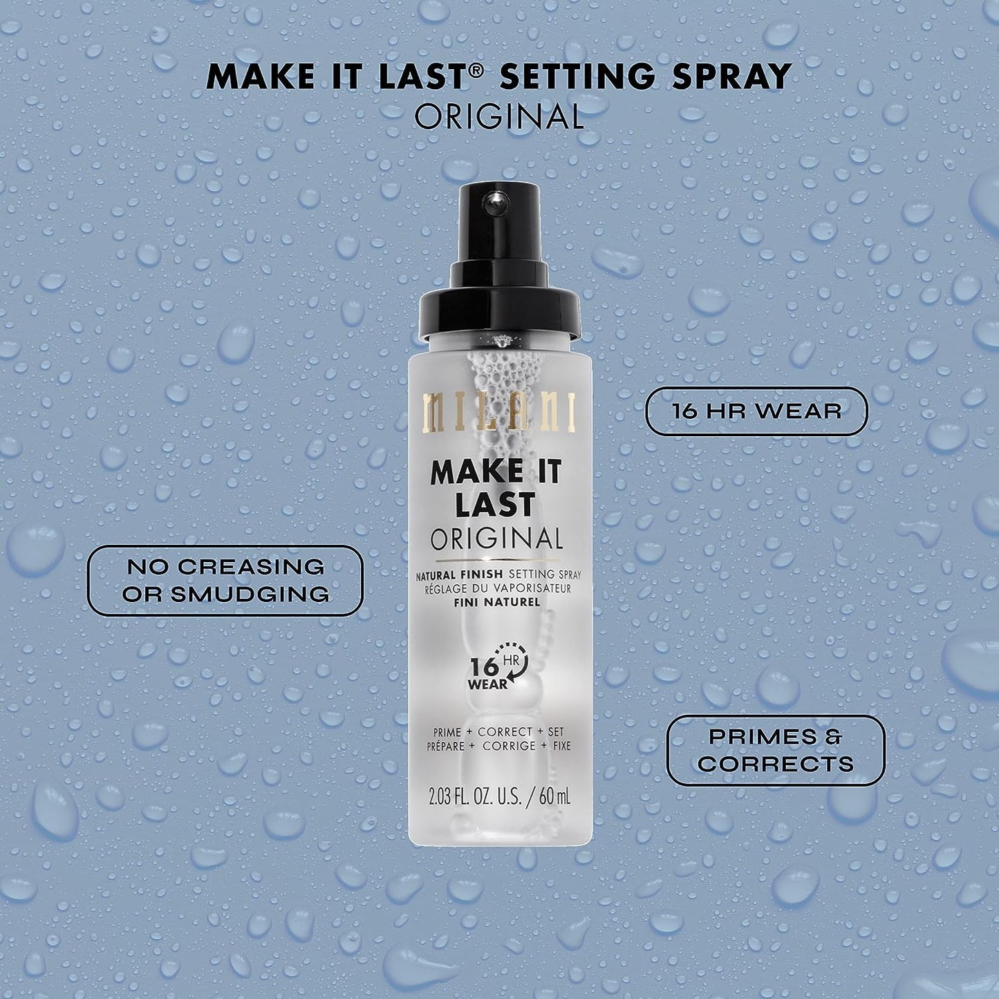 Milani Make It Last Setting Spray Prime + Correct + Set 60ml