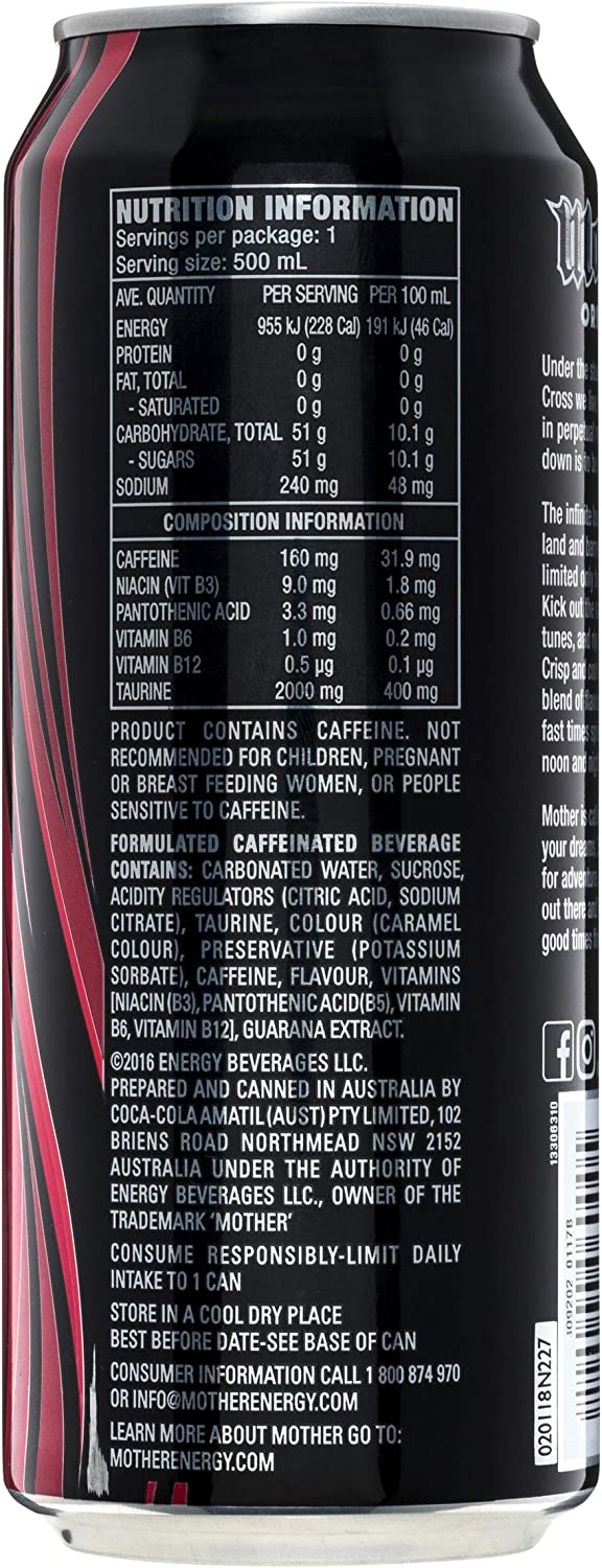 Mother Energy Drink Cans, Original 24 x 500mL