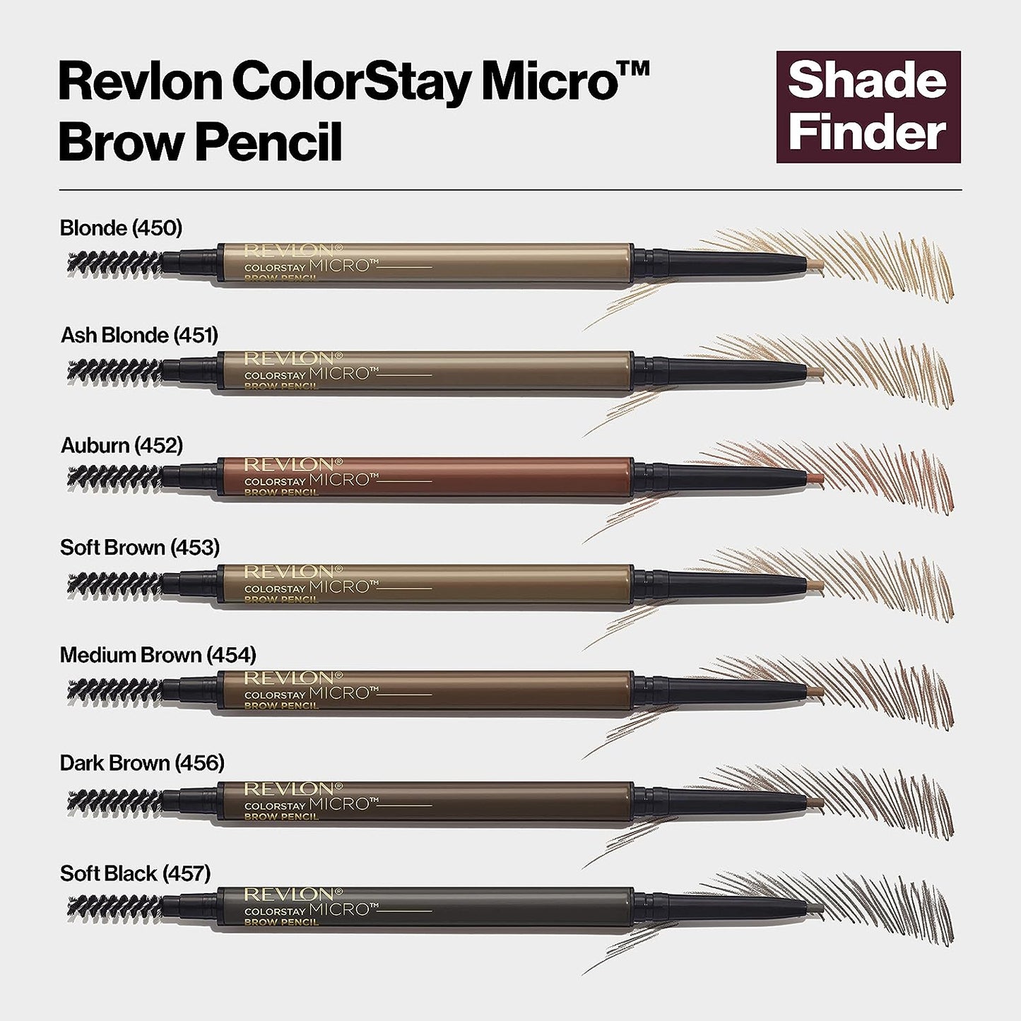 ColorStay Micro Eyebrow Pencil with Built In Spoolie Brush, Infused with Argan and Marula Oil, Waterproof, Smudgeproof, 454 Medium Brown