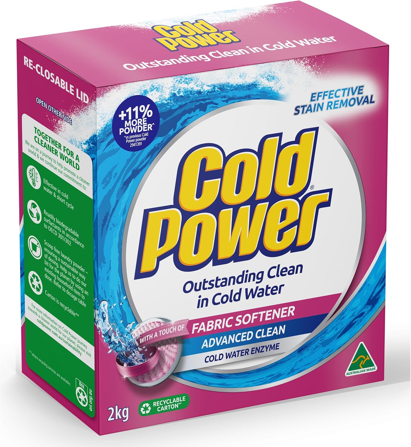 Cold Power 2 in 1 With a Touch of Fabric Softener Powder Laundry Detergent 2Kg