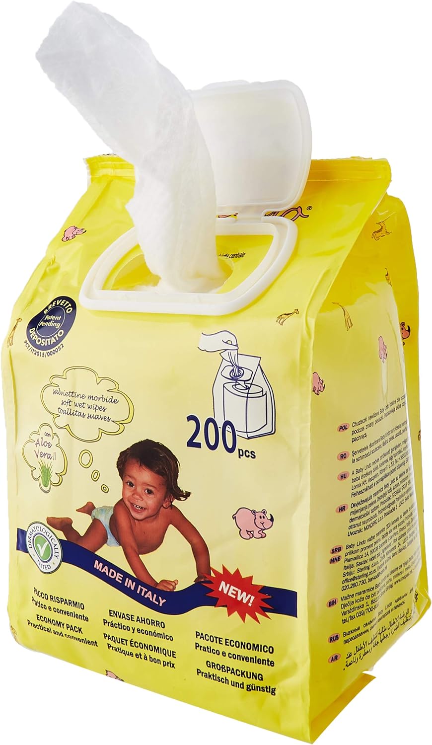 Baby Cute Children's Pop-Up Wipes – 200 Wipes