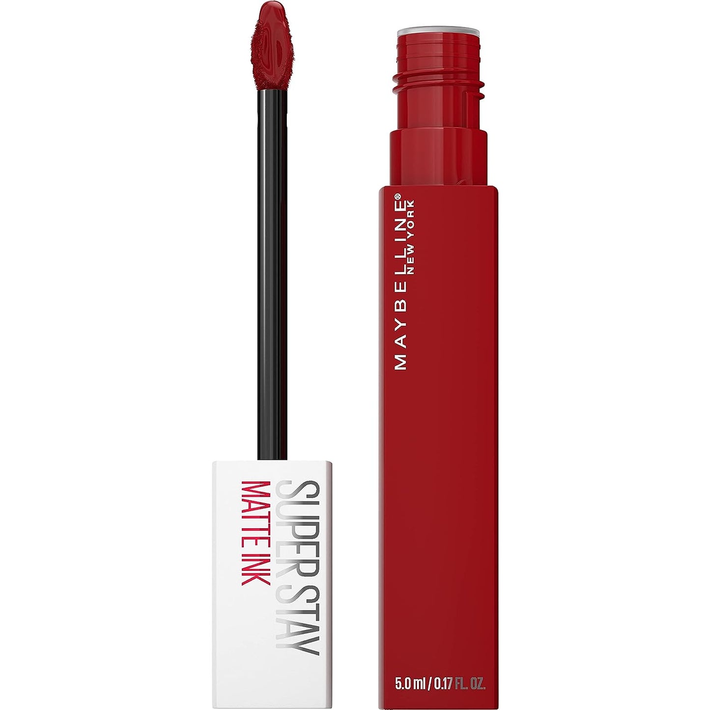 New York Super Stay Matte Ink Liquid Lipstick Makeup, Long Lasting High Impact Color, Up to 16H Wear, Exhilarator, Ruby Red