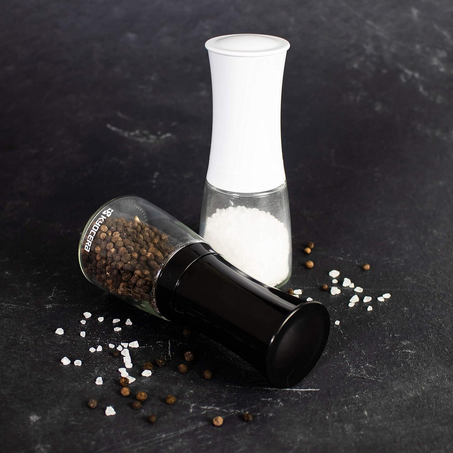 Kyocera Advanced Ceramics Pepper, Salt, Seed and Spice Mill with Adjustable Advanced Ceramic Grinder, The Everything Mill-Brilliant White