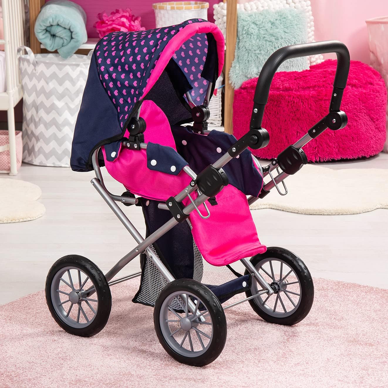 Bayer Design Baby Doll City Star Pram in Polka Dots,