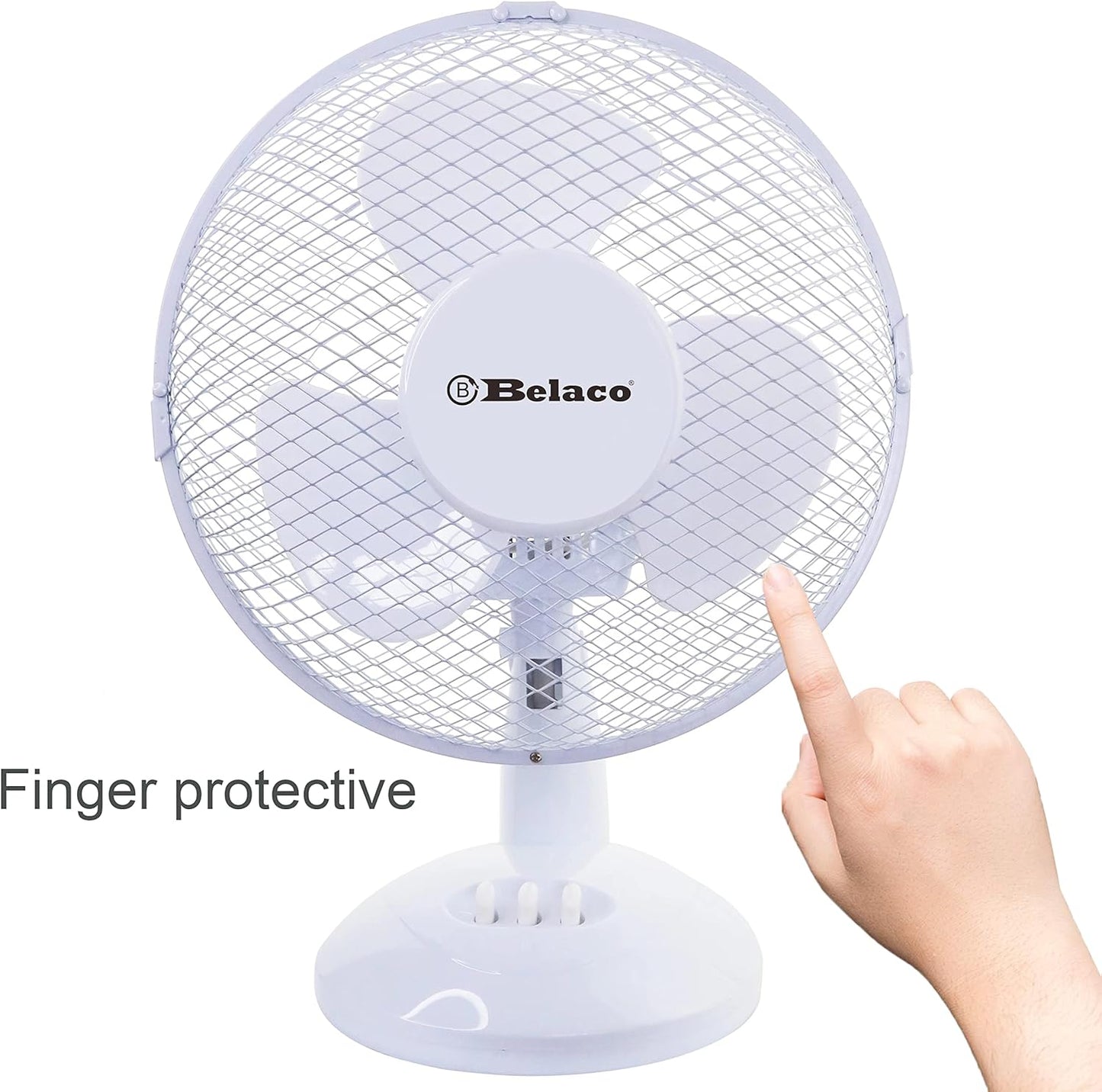 Belaco 9inch Table Fan Desk Fan with 2 Speed Oscillating cooling fan Stand Fan Low Noise Strong Resistant Base BLTF25