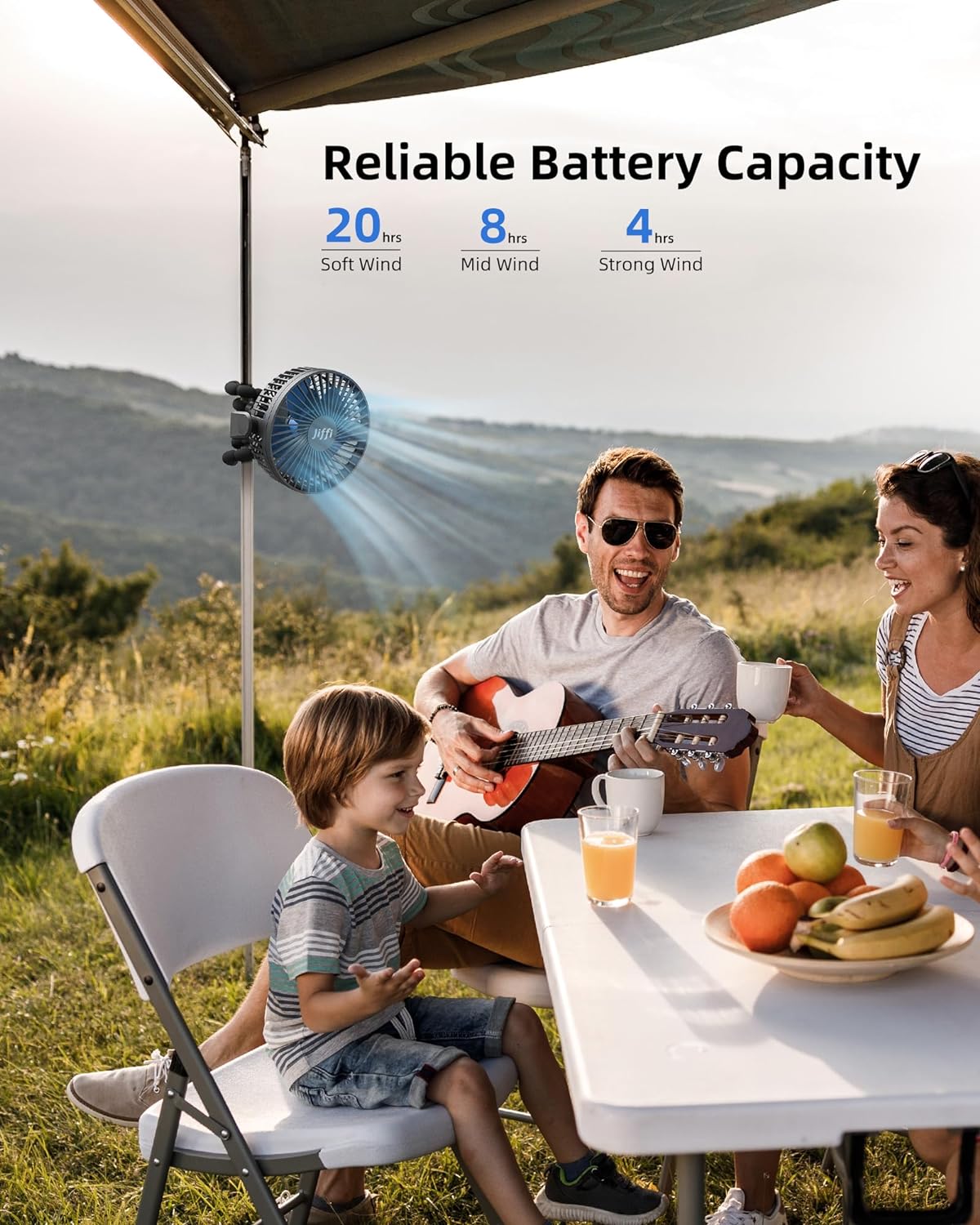 Stroller fan 5000mAh Rechargeable Battery Powered Clip Fan with Flexible Tripod, Super Quiet, 3 Speed, 360° Rotatable, Portable Handheld USB Clip on Fan for Room Cart Stroller Bike etc