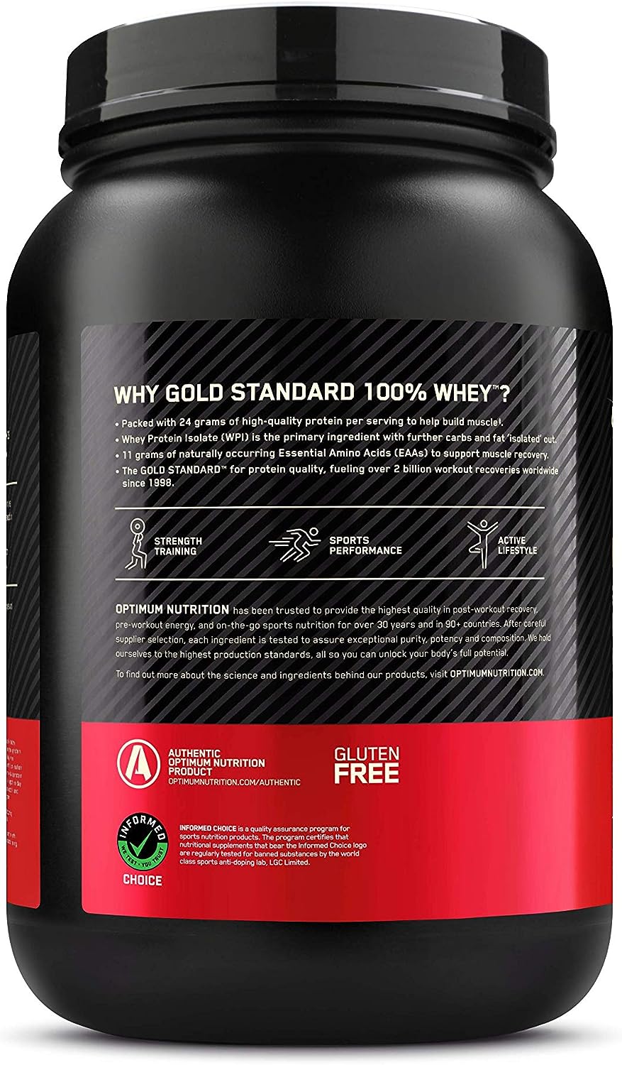 OPTIMUM NUTRITION Gold Standard 100% Whey Protein Powder, Double Rich Chocolate, 907g