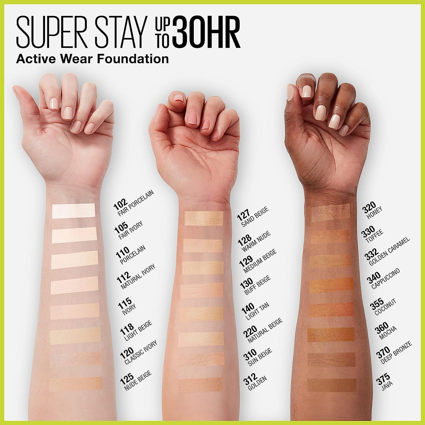 Maybelline New York Super Stay Full Coverage Liquid Foundation Active Wear Makeup, Up to 30Hr Wear, Transfer, Sweat & Water Resistant, Matte Finish, Coconut,