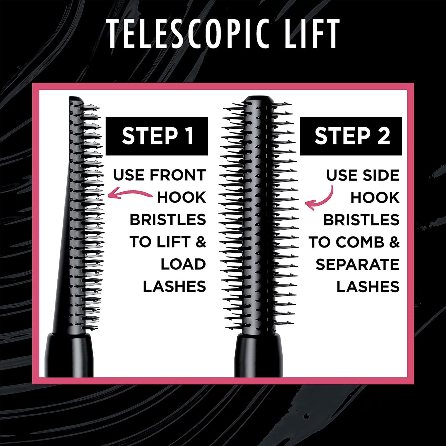 L’Oréal Paris Telescopic Lift Washable Mascara, Lengthening and Volumizing Eye Makeup, Lash Lift with Up to 36HR Wear, Black Brown, 0.33 Fl Oz
