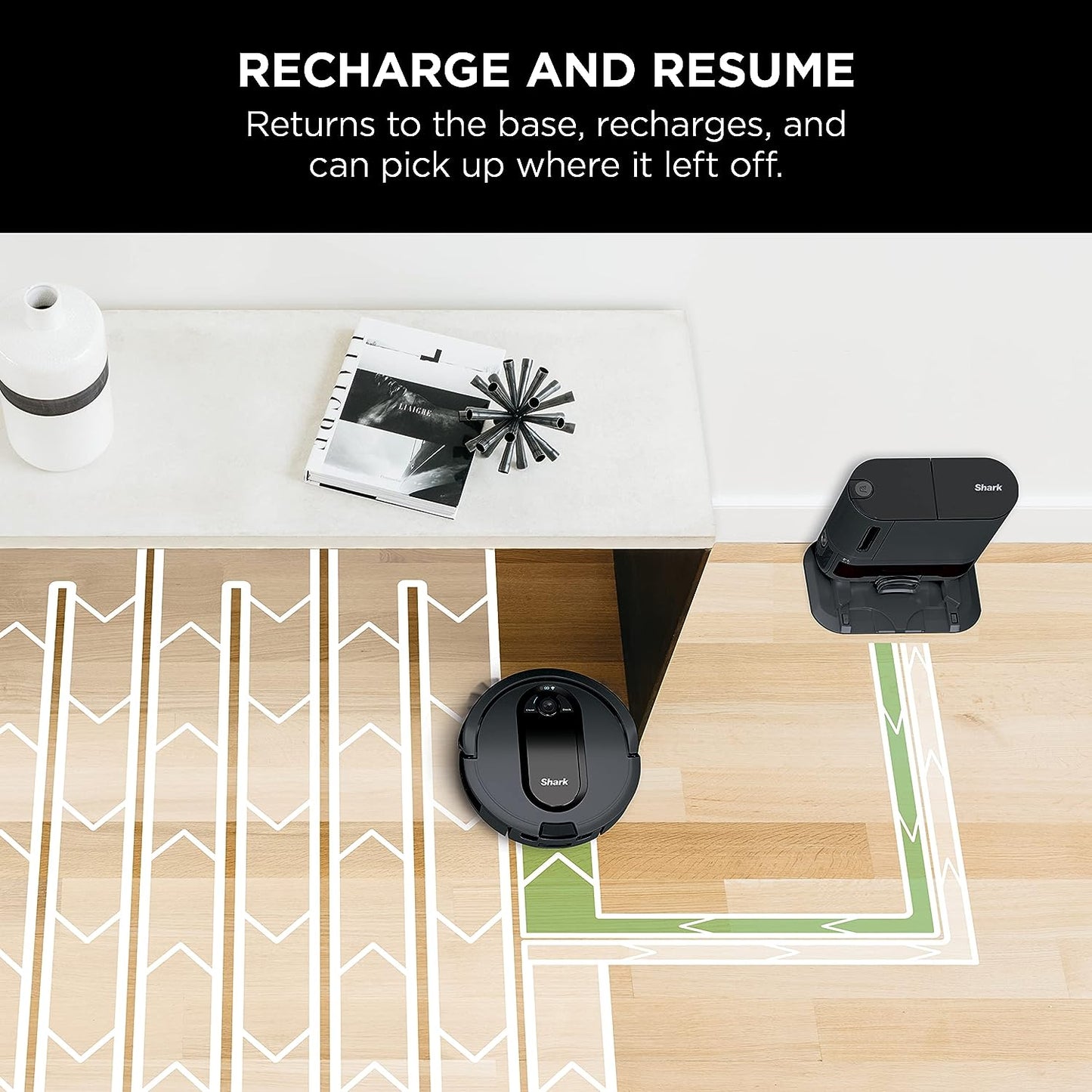 Robot Vacuum with Self-Empty Base, Bagless, Row-by-Row Cleaning, Perfect for Pet Hair, Compatible with Alexa, Wi-Fi, Dark Gray