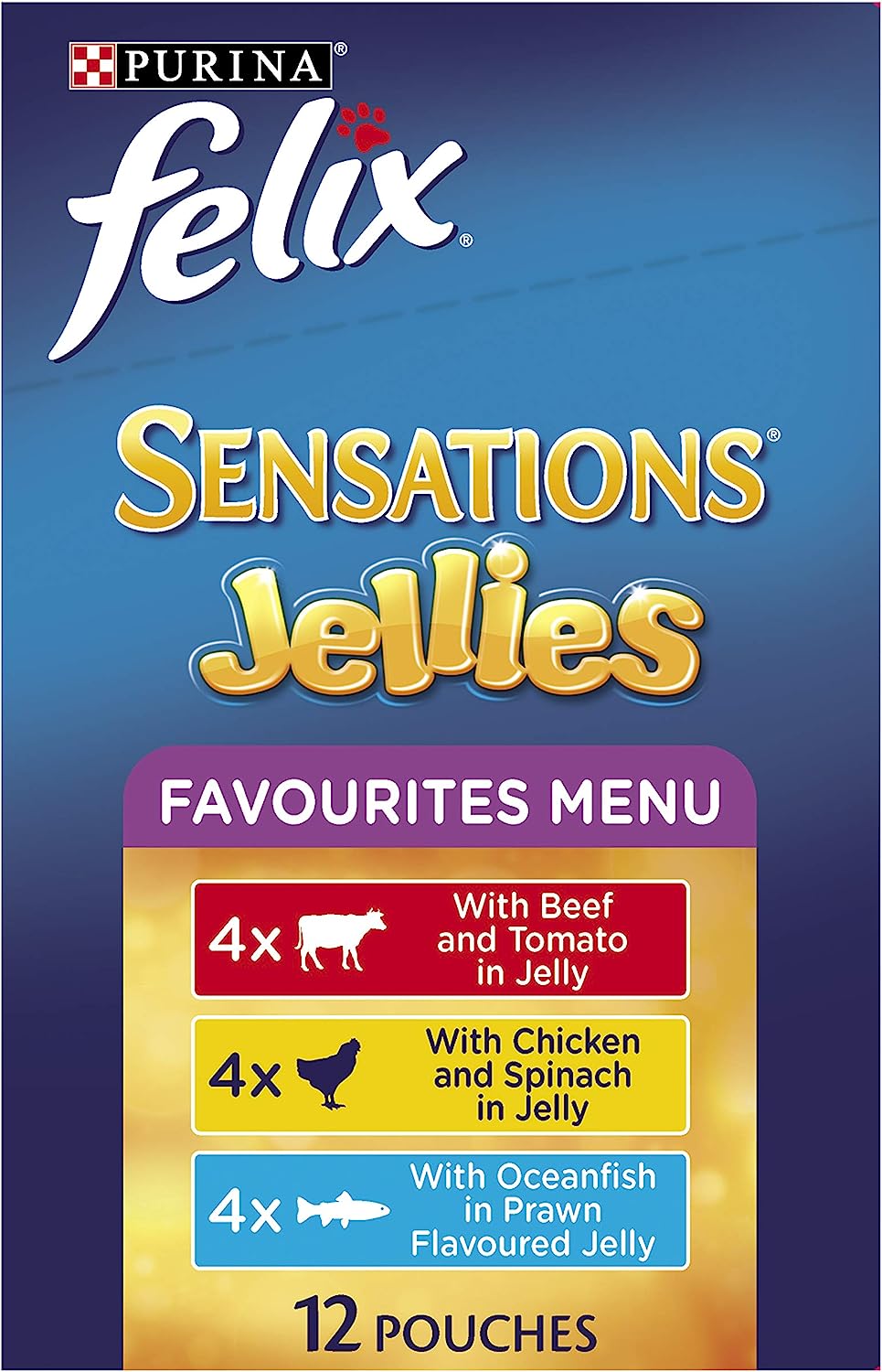Felix Sensations Jellies - Favourites Menu, Adult and Senior, 60x85g