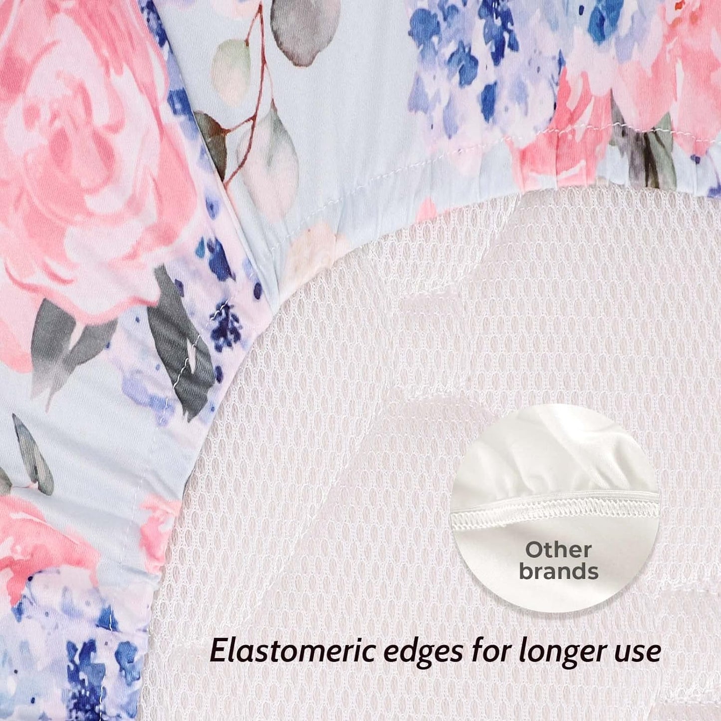 Bassinet Sheets Set for Baby Girl, Stretchy Fitted Newborn Bassinet Sheet, Universal for Oval Rectangle, and Hourglass Bassinet Mattress, Blue and Pink.