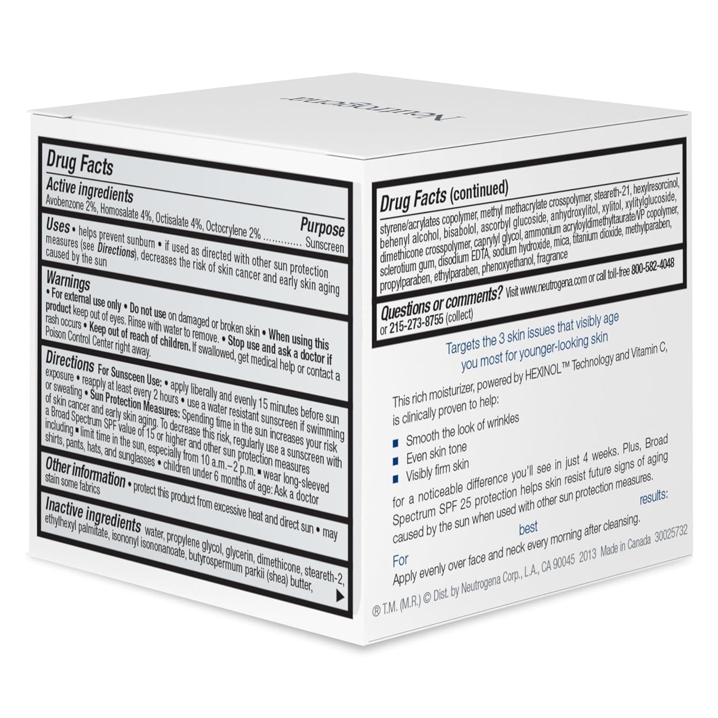 Neutrogena Triple Age Repair Anti-Aging Daily Facial Moisturizer with SPF 25 Sunscreen & Vitamin C, Firming Anti-Wrinkle Face & Neck Cream for Dark