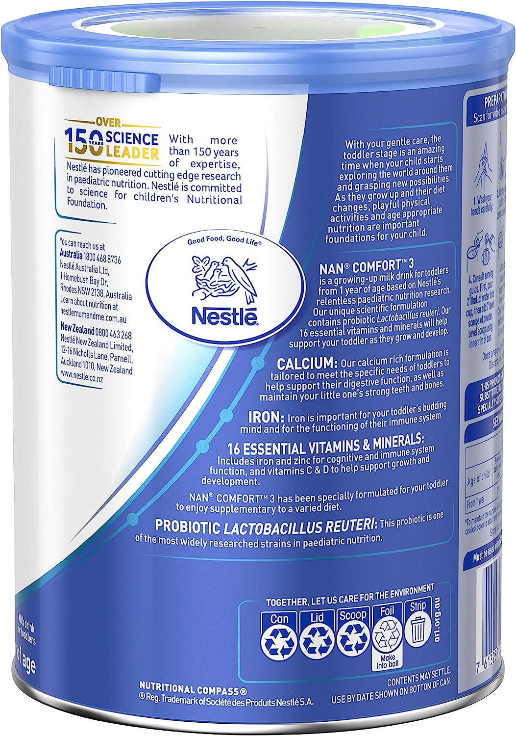Nestlé NAN COMFORT 3, Toddler 1+ Years Milk Drink Powder 800gm