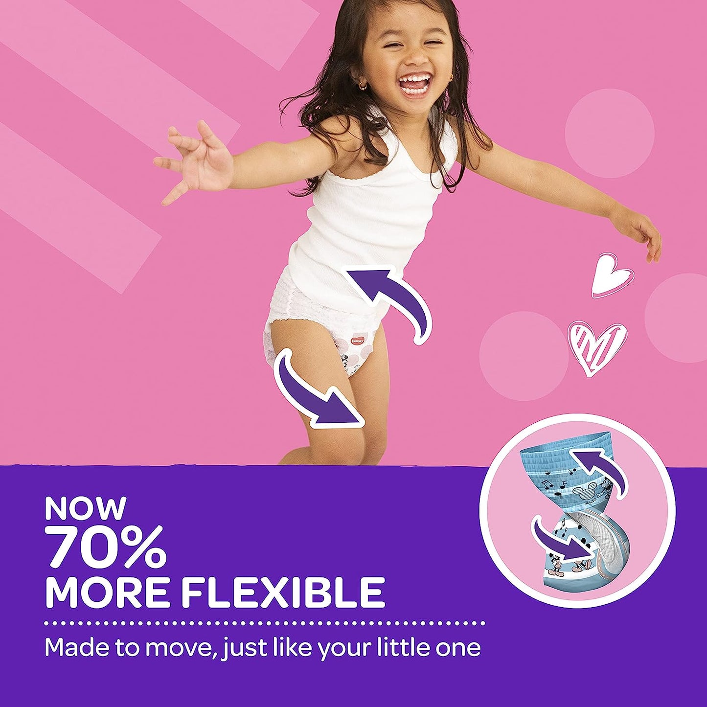 Huggies Ultra Dry Nappy Pants Girl Size 4, 62 Nappies (9-14kg)